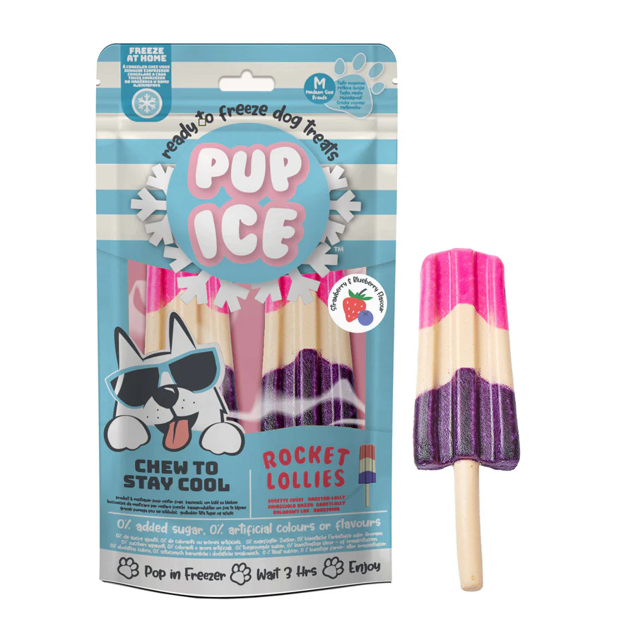 2 Helados Snack Pup Ice Polo De Fresa Y Arándano, 2 X 90g