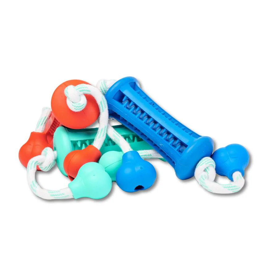 2 Unidades Juguete Mordedor Dental Con Estrías Para Perro. Largo Total 37cm, Ancho Pieza Central 3cm - Image 2