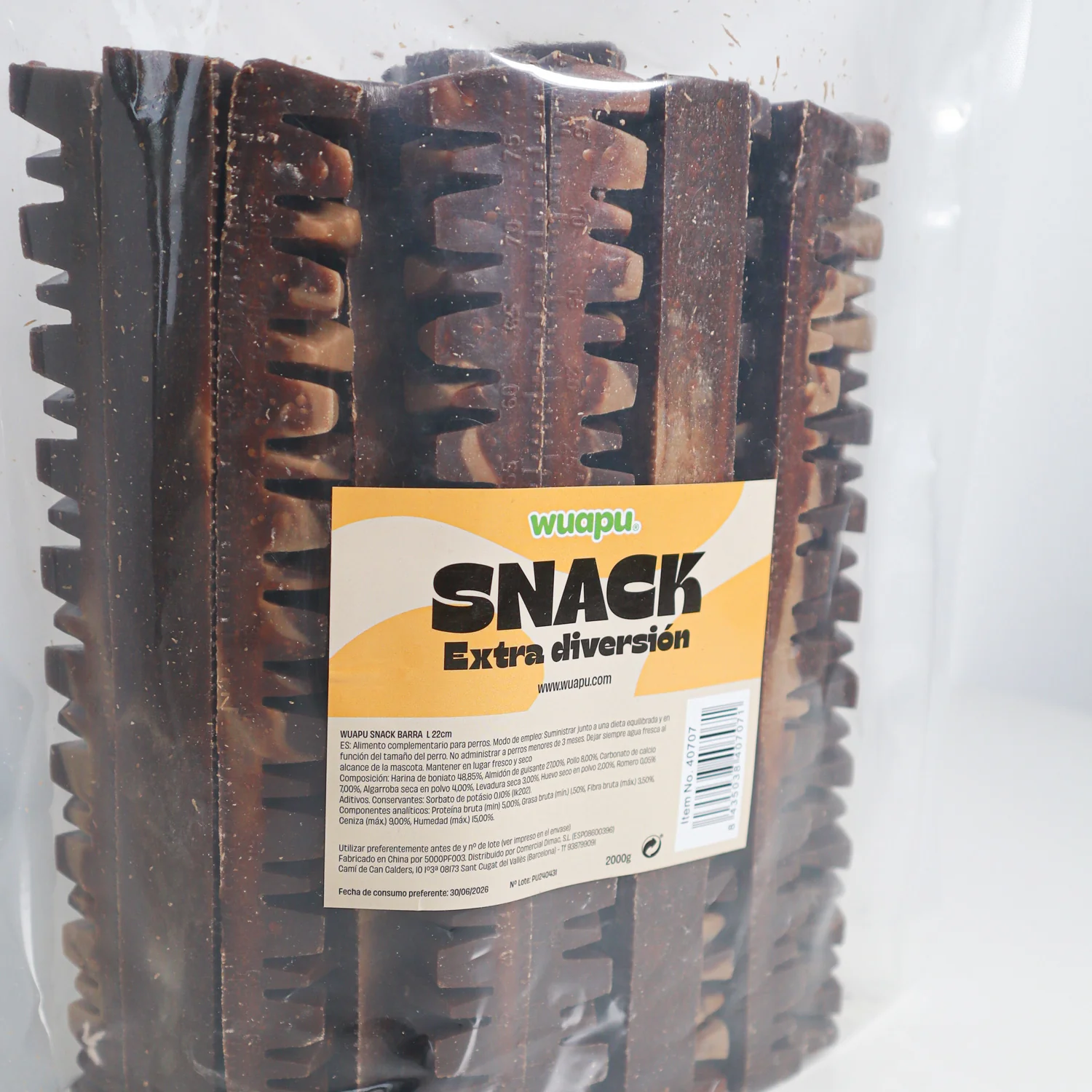 2kg Snacks Dental Para Perro, Aprox 24 Barritas Grandes De Chocolate De 22cm