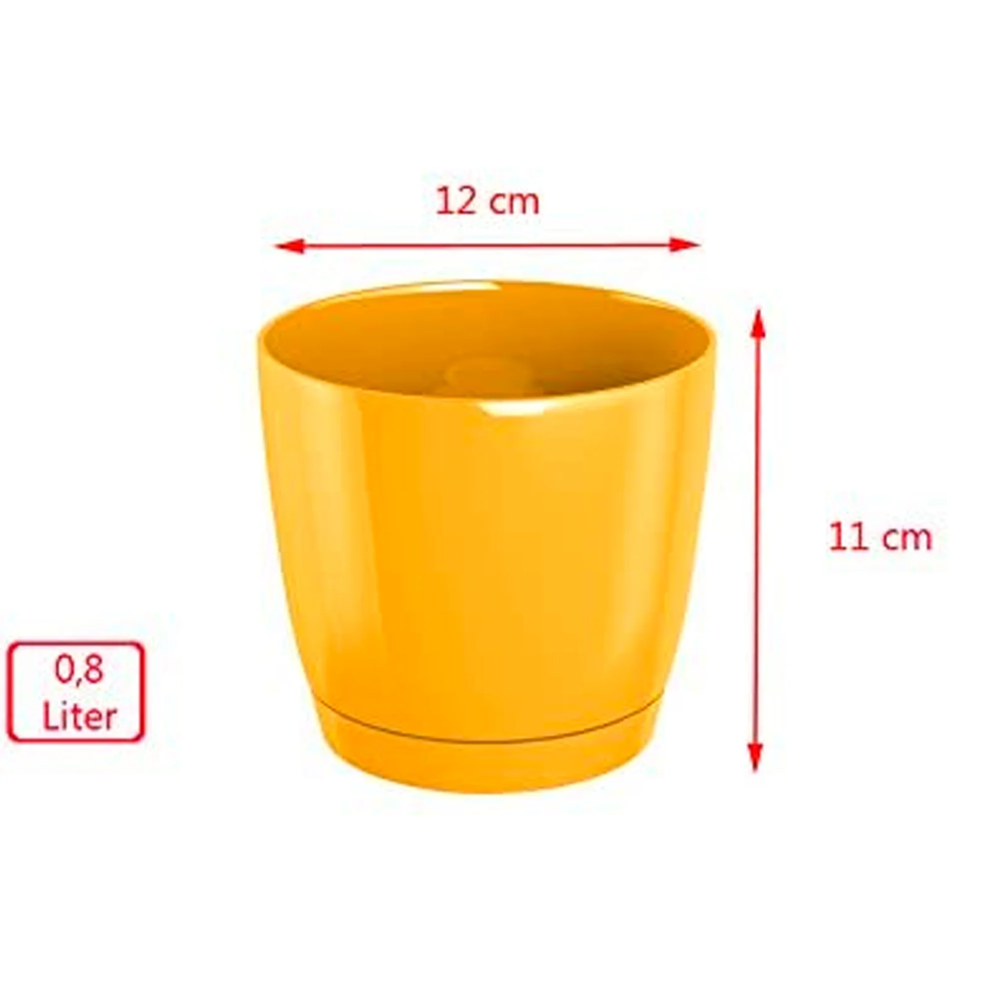 2x Maceta Redonda De Plastico Coubi Round P En Color Crema 12 (largo) X 12 (ancho) X 11 (altura) Cm - Image 2