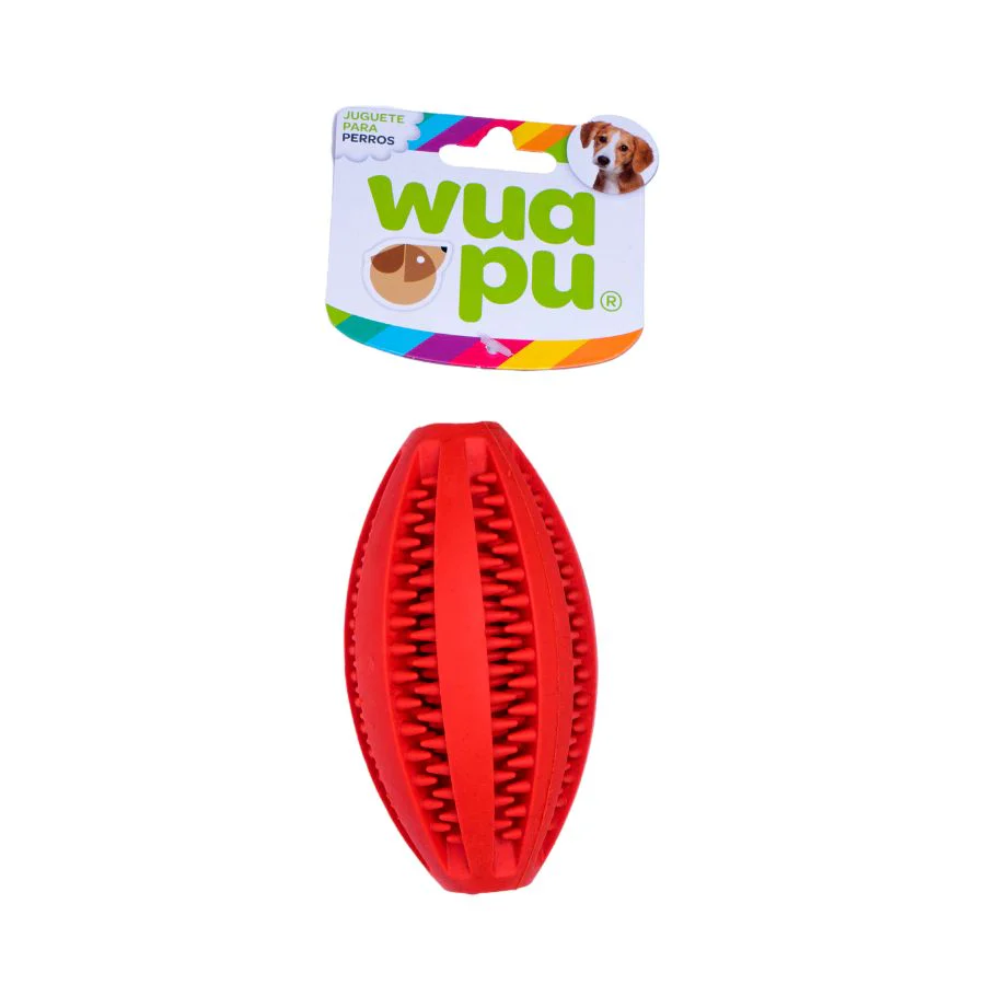 3 Pelotas Para Perro Dental Oval De 11cm Con Estrias Y Hueco Interior Para Premios