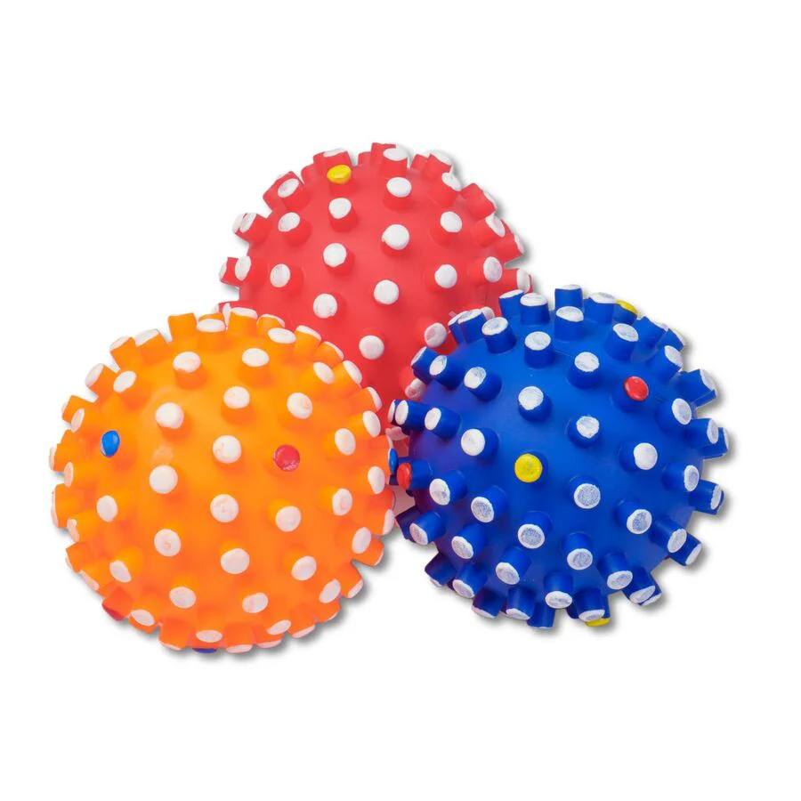 3 Pelotas Para Perro Modelo Sputnik De 10cm En Colores Surtidos. Plástico Vinilo Flexible Con Sonido - Image 2