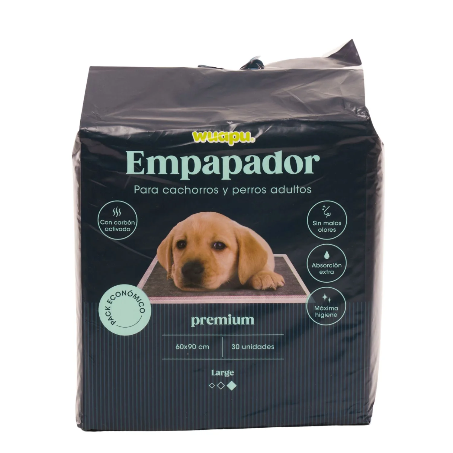 30 Empapadores Con Carbón Activado Para Perro Wuapu, Gran Absorción Sin Olores. Talla L 60x90cm