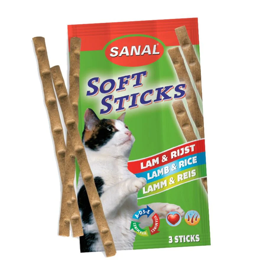 35u Sanal Premio En Sticks Para Gato De Cordero Y Arroz (3 Barritas)