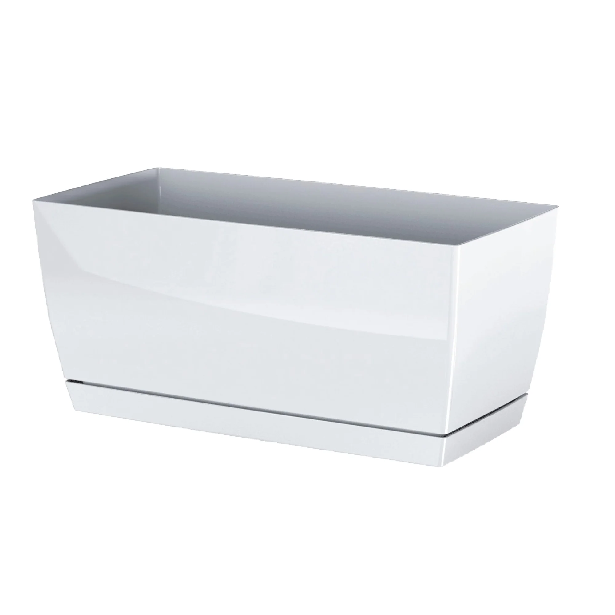 3x Jardinera De Plastico Coubi Case P En Color Blanco 24 (largo) X 12 (ancho) X 11 (altura) Cm - Image 3