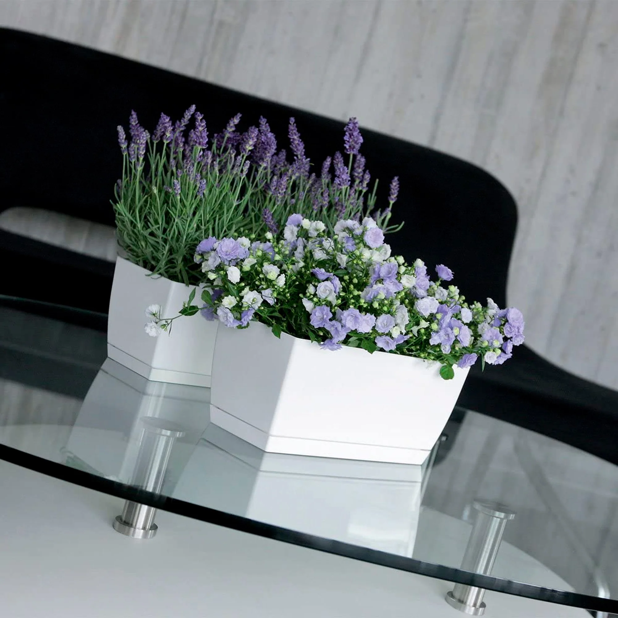 3x Jardinera De Plastico Coubi Case P En Color Blanco 24 (largo) X 12 (ancho) X 11 (altura) Cm - Image 4