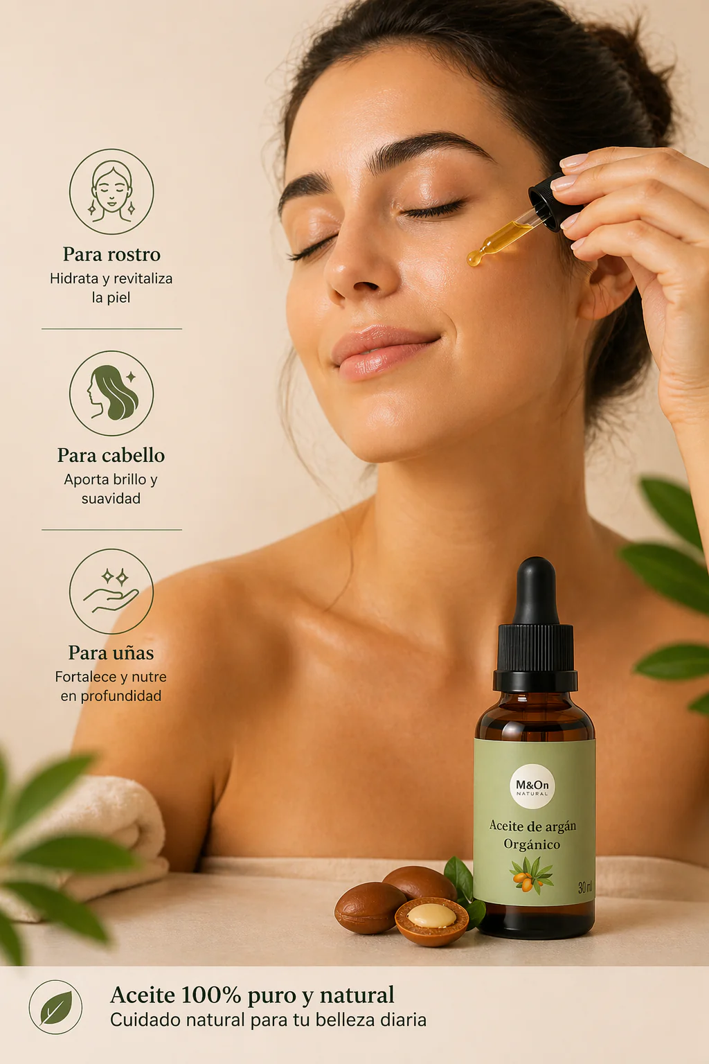 Aceite De Argán Orgánico 30 Ml | Nutrición Facial Y Capilar | M&on Naturals - Image 4