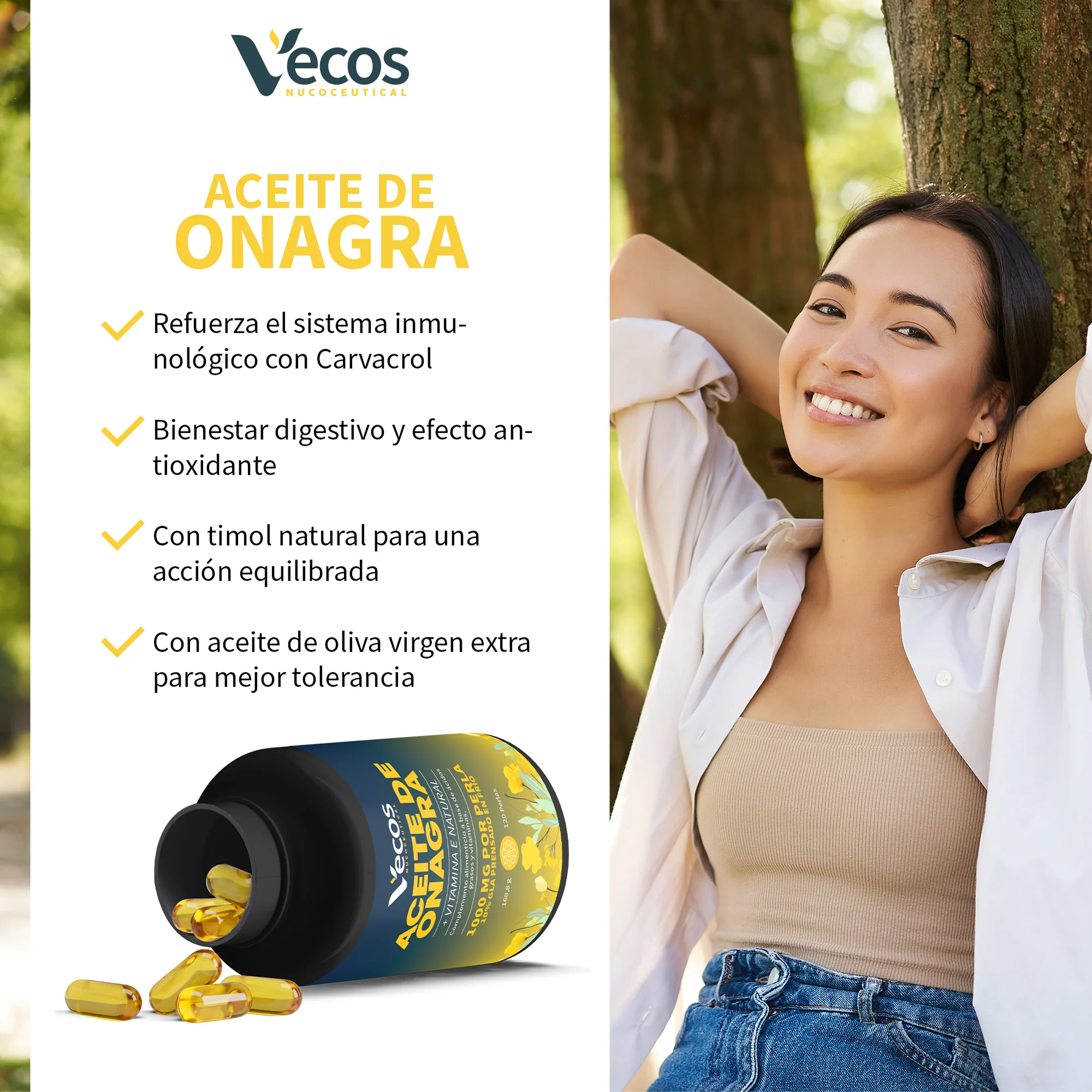 Aceite De Onagra 1000 Mg Vecos | Equilibrio Hormonal Femenino | Rico En Gla - Image 4
