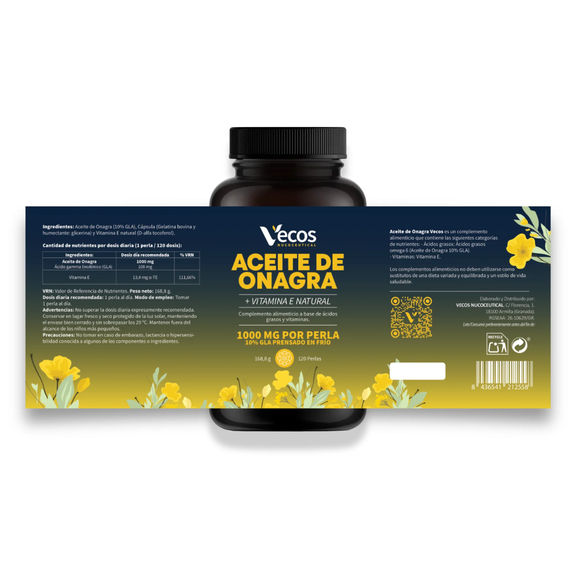 Aceite De Onagra 1000 Mg Vecos | Equilibrio Hormonal Femenino | Rico En Gla - Image 5