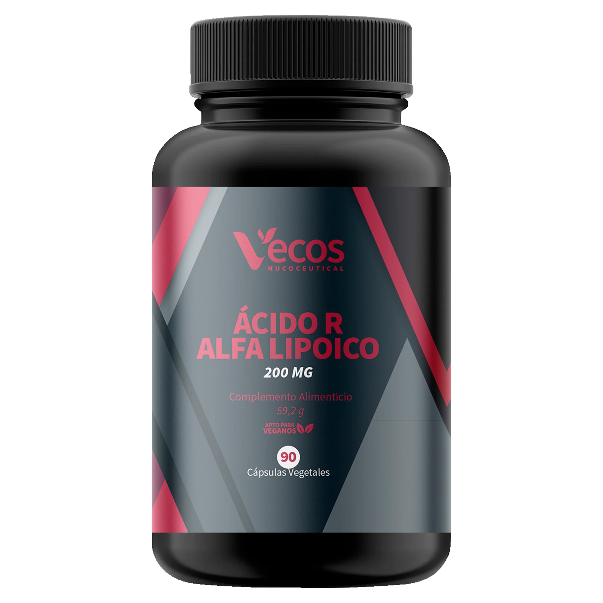 Ácido R Alfa Lipoico 200 Mg Vecos 90 Cápsulas | Antiedad Y Antioxidante Natural | Con Vitamina C + Protector Celular