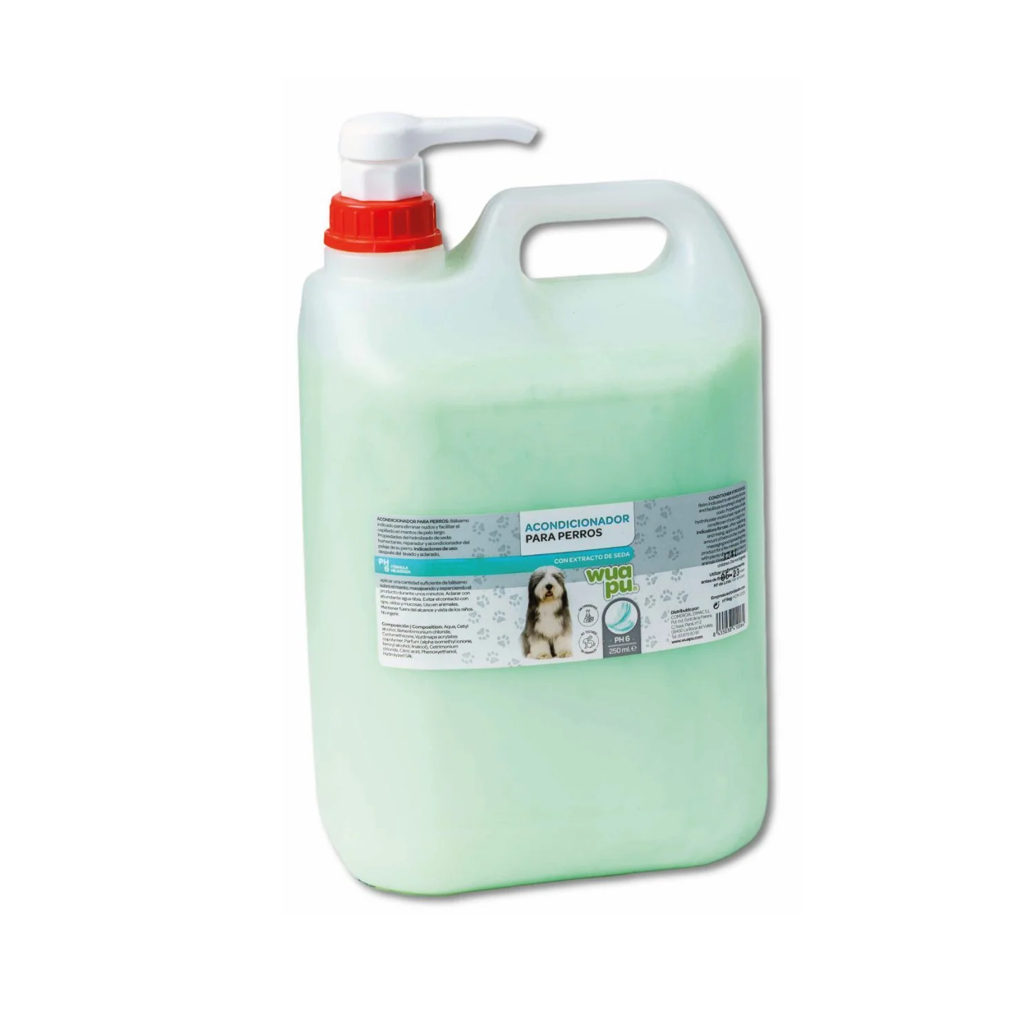 Acondicionador Para Perro De Manto Largo Y Espeso Wuapu Sin Parabenos, Ph6. Envase De 5 L