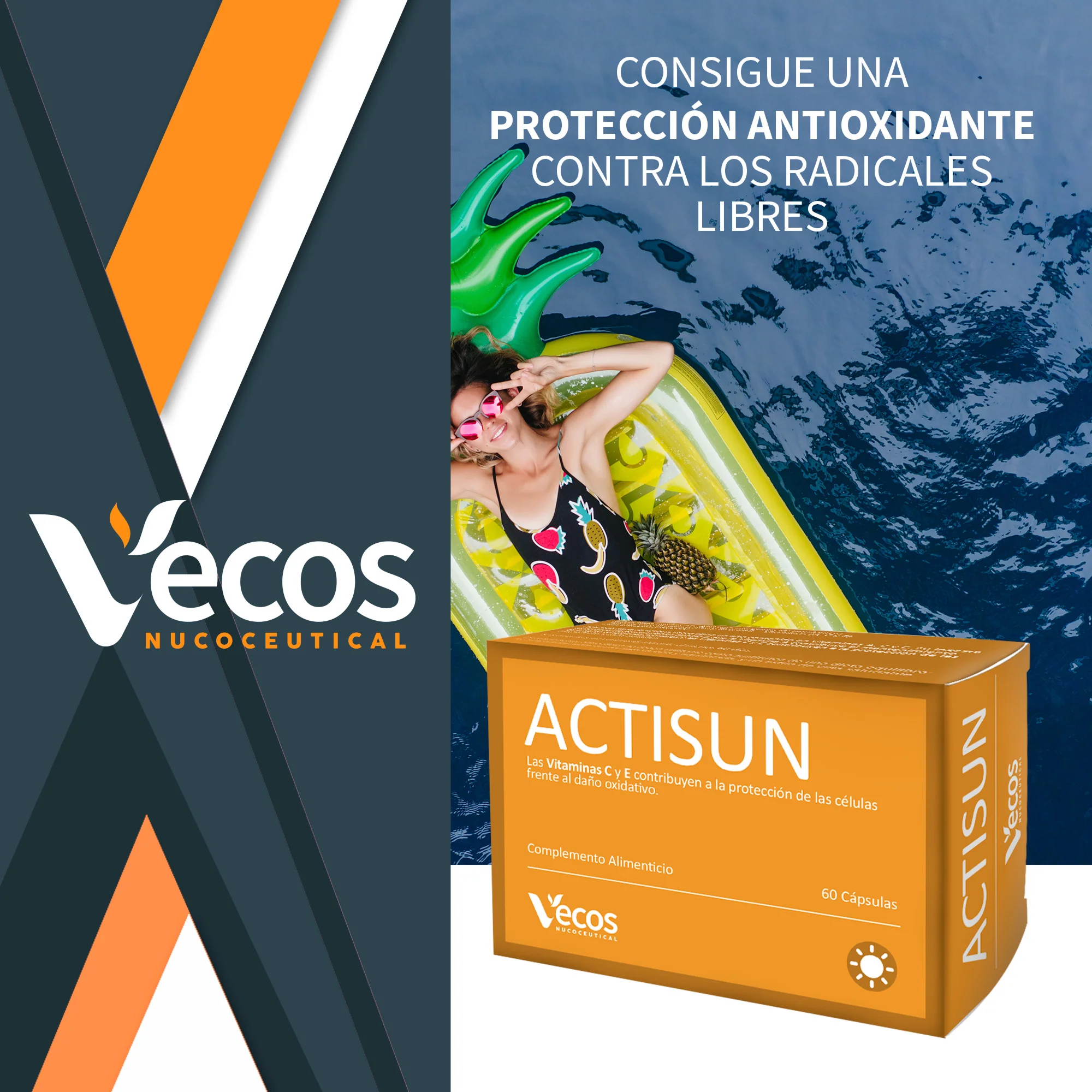 Actisun Vecos 60 Cápsulas | Protección Solar Y Cuidado De La Piel | Betacaroteno, Licopeno Y Antioxidantes - Image 2