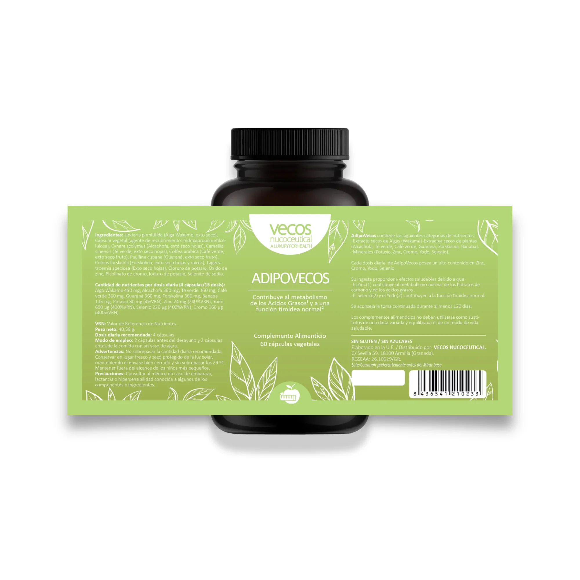 Adipovecos Vecos 60 Cápsulas | Quema De Grasa Y Control De Peso | Té Verde, Guaraná Y Forskolina - Image 5