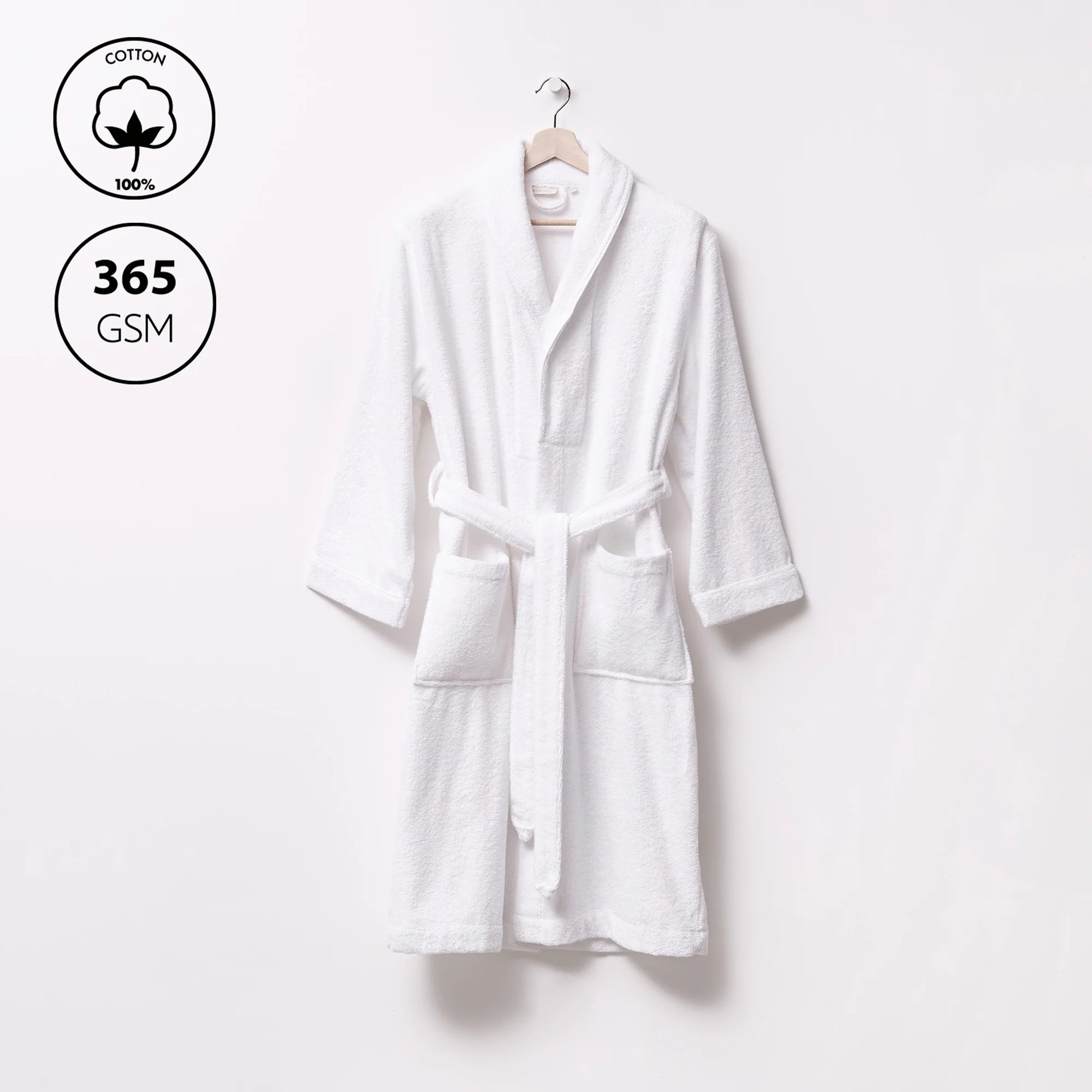 Albornoz L/xl 100% Algodón 360gsm Blanco Scalpers Home - Image 3