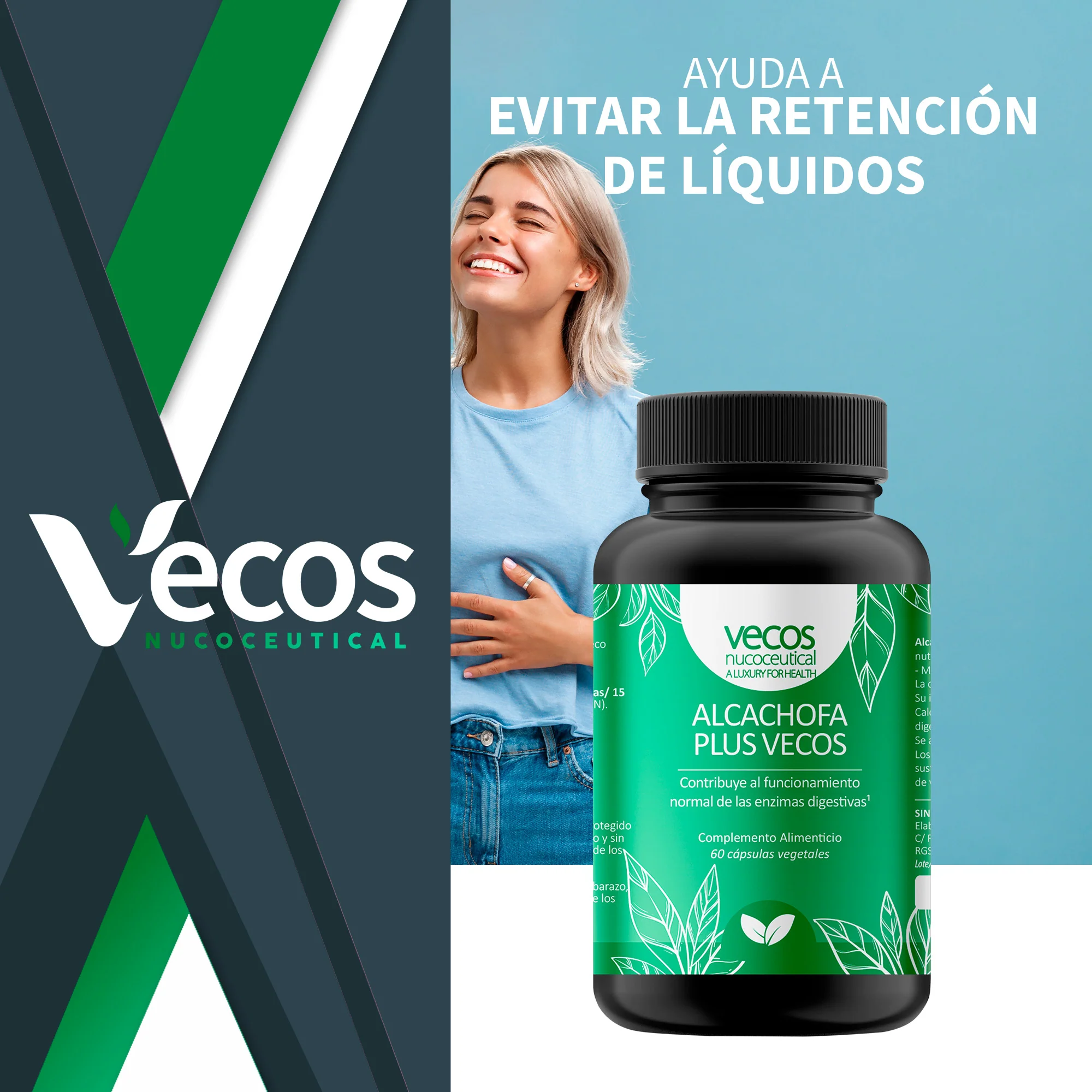 Alcachofa Plus Vecos 60 Cápsulas | Hígado Y Digestión De Grasas | Detox Natural 1680 Mg - Image 2