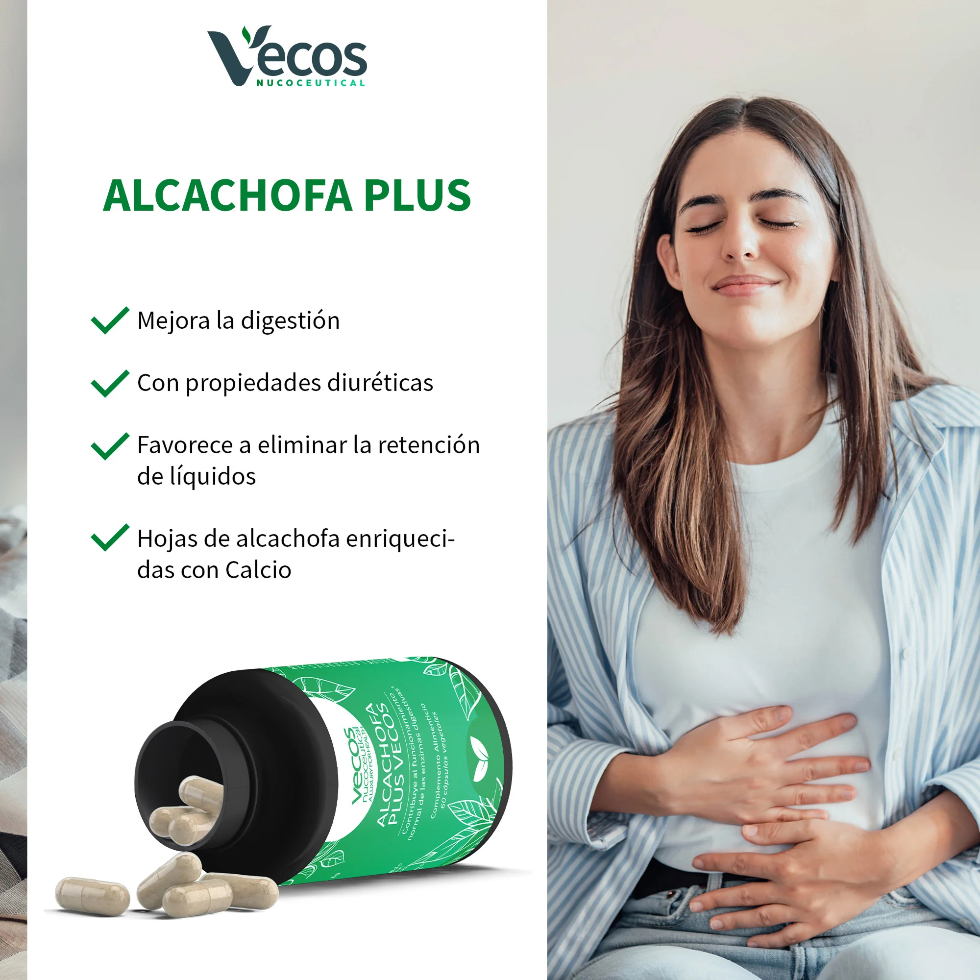 Alcachofa Plus Vecos 60 Cápsulas | Hígado Y Digestión De Grasas | Detox Natural 1680 Mg - Image 4