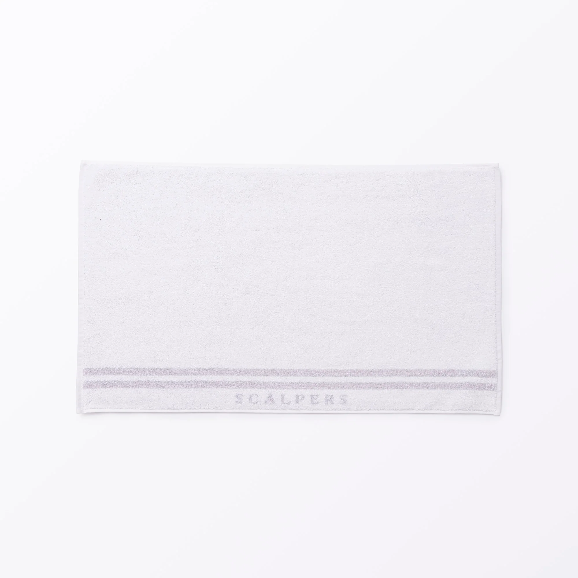 Alfombrilla De Baño 50x80cm En Algodón Blanco Con Rayas Scalpers Home