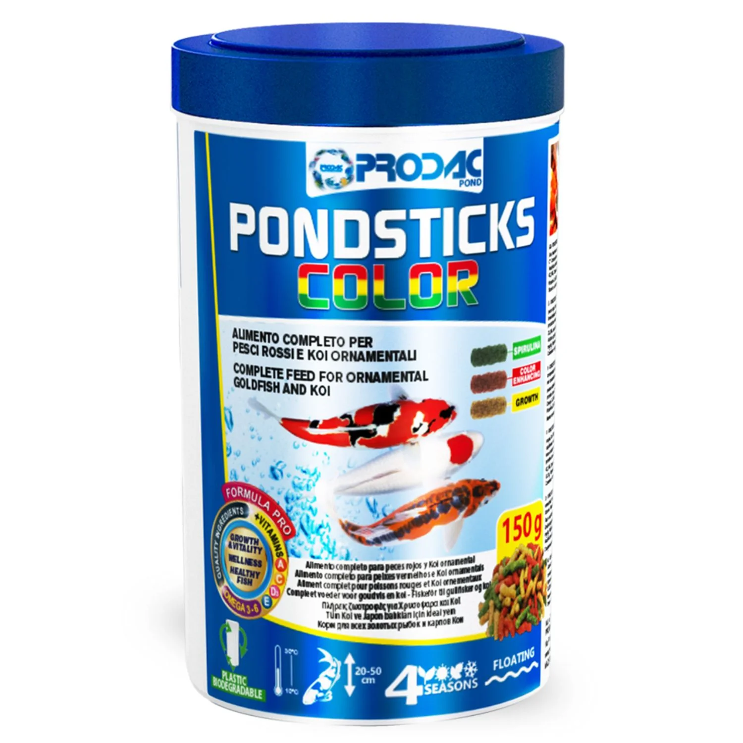 Alimento Para Peces Medianos Y Grandes De Estanque Pondsticks Color 150 Gr