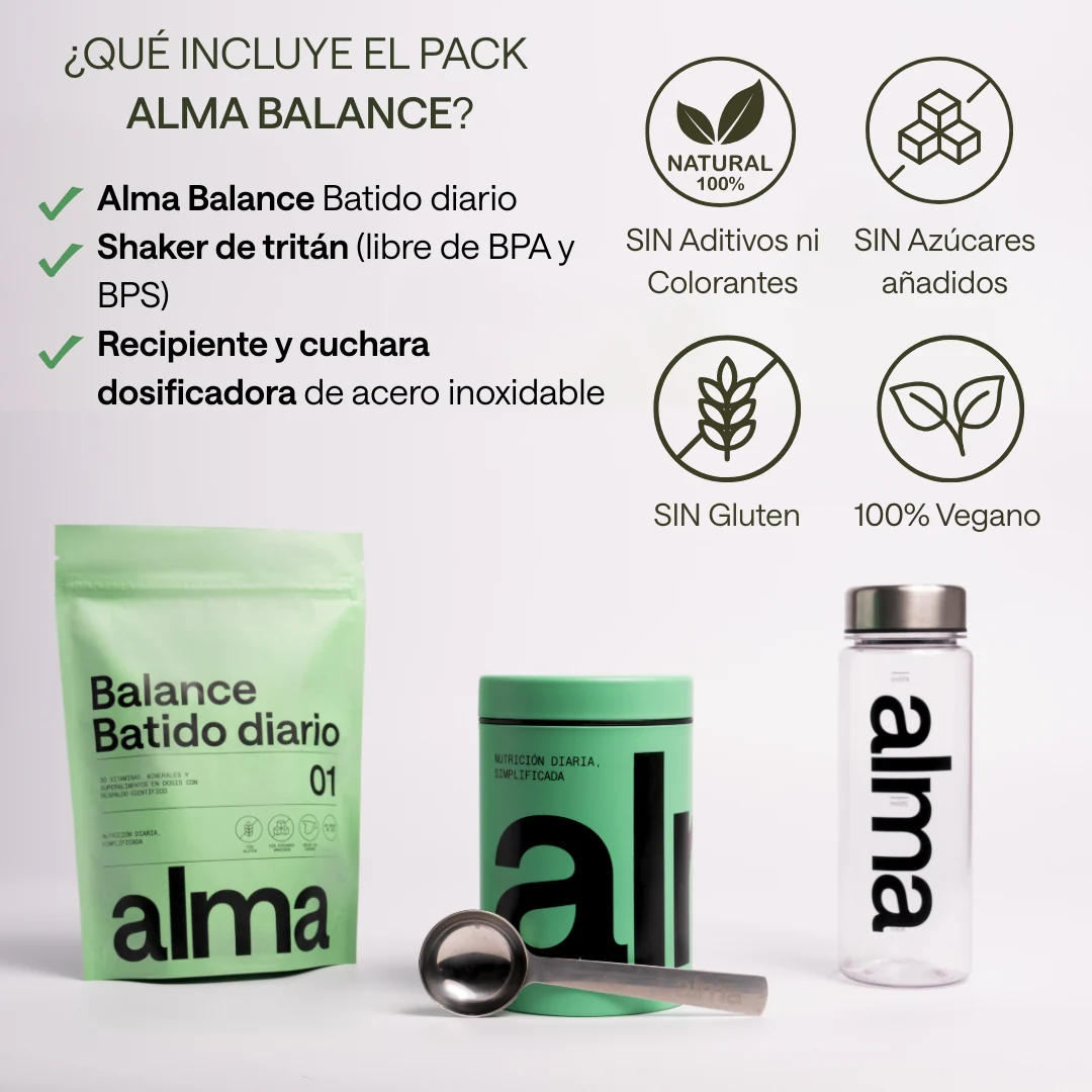 Alma® Batido Diario Espirulina Premium 300g | Complemento Alimenticio Con Adaptógenos, Prebióticos Y Vitaminas - Image 4