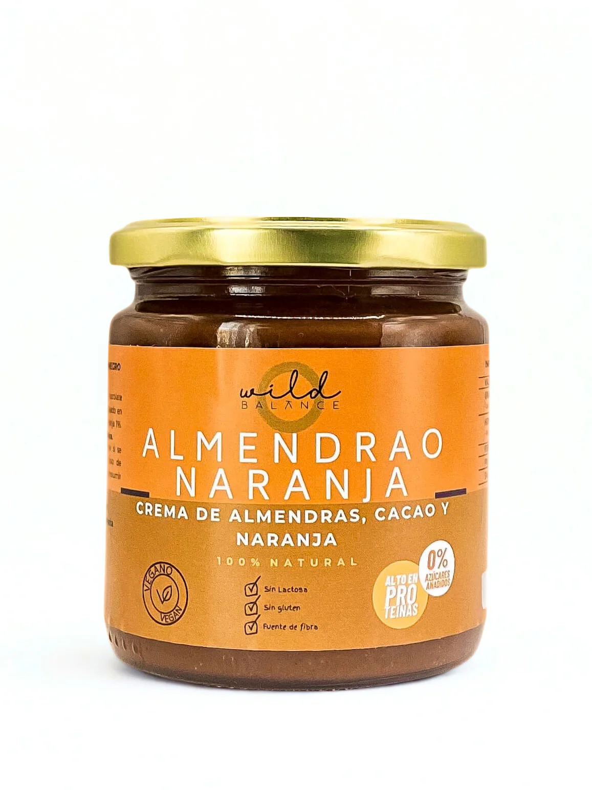 Almendrao Naranja - Crema De Almendras, Chocolate Negro Y Naranja 100% Natural- 350 Gr
