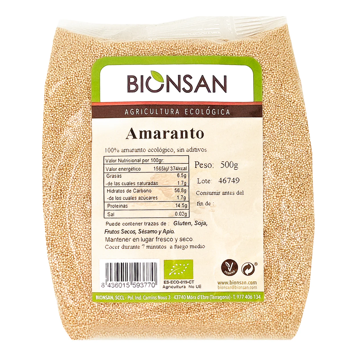 Amaranto En Grano Eco Bionsan500gr
