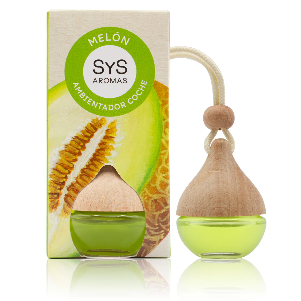 Ambientador Coche Melón 6 ml SYS Aromas | Aroma Frutal Fresco | Fragancia Duradera para Vehículo