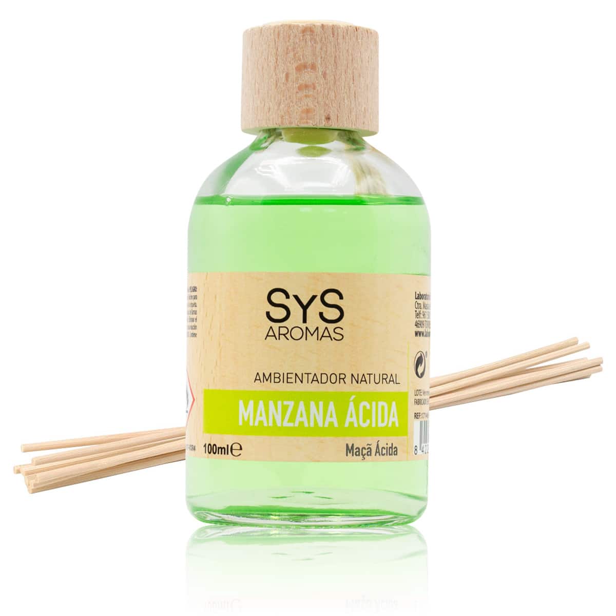 Ambientador Mikado Manzana Ácida 100 ml | Aroma Fresco y Frutal | Difusor Varillas | Ambiente Energizante