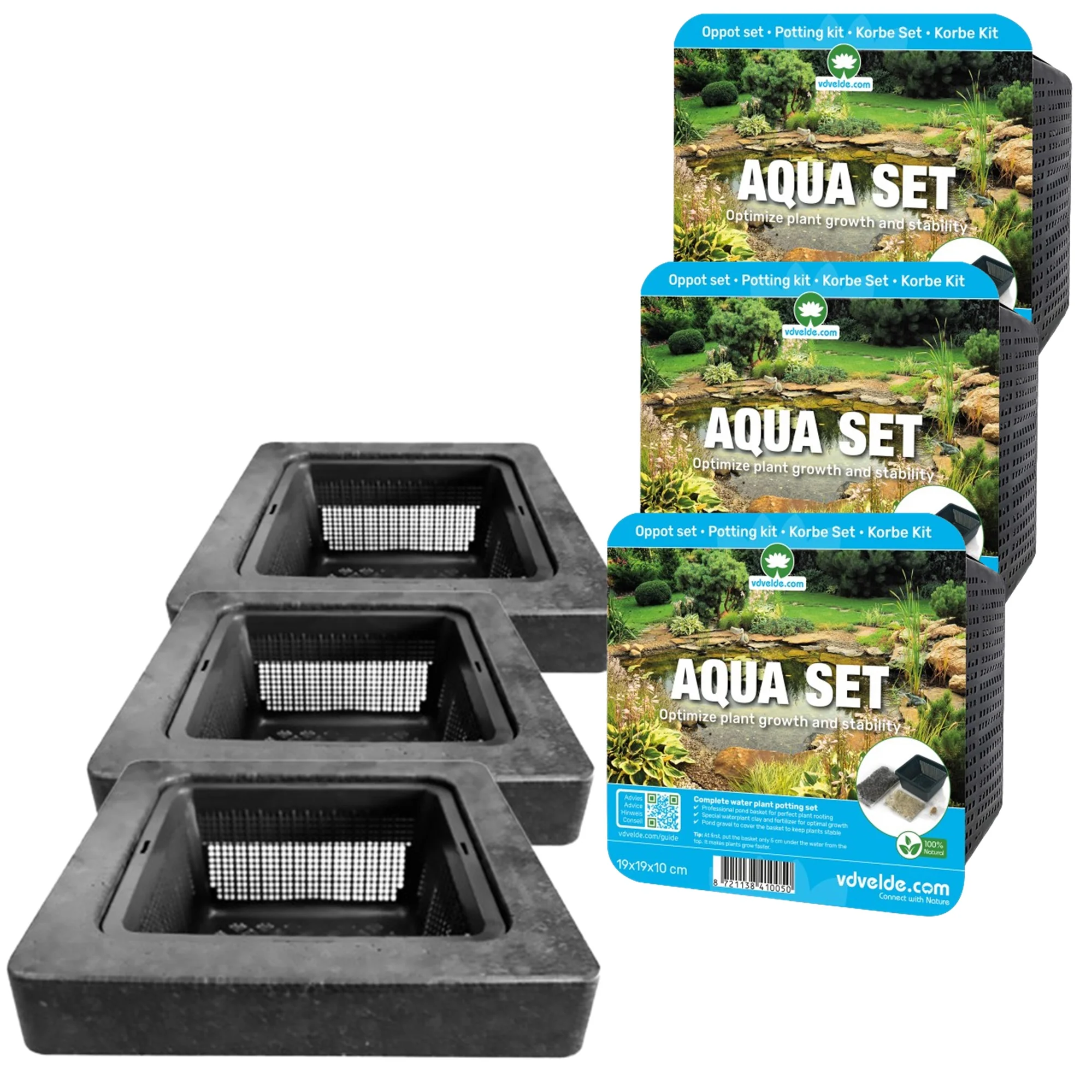 Anillo Flotante Para Estanque De 25 Cm Con Aqua Set: Isla Para Plantas Con Sustrato Incluido