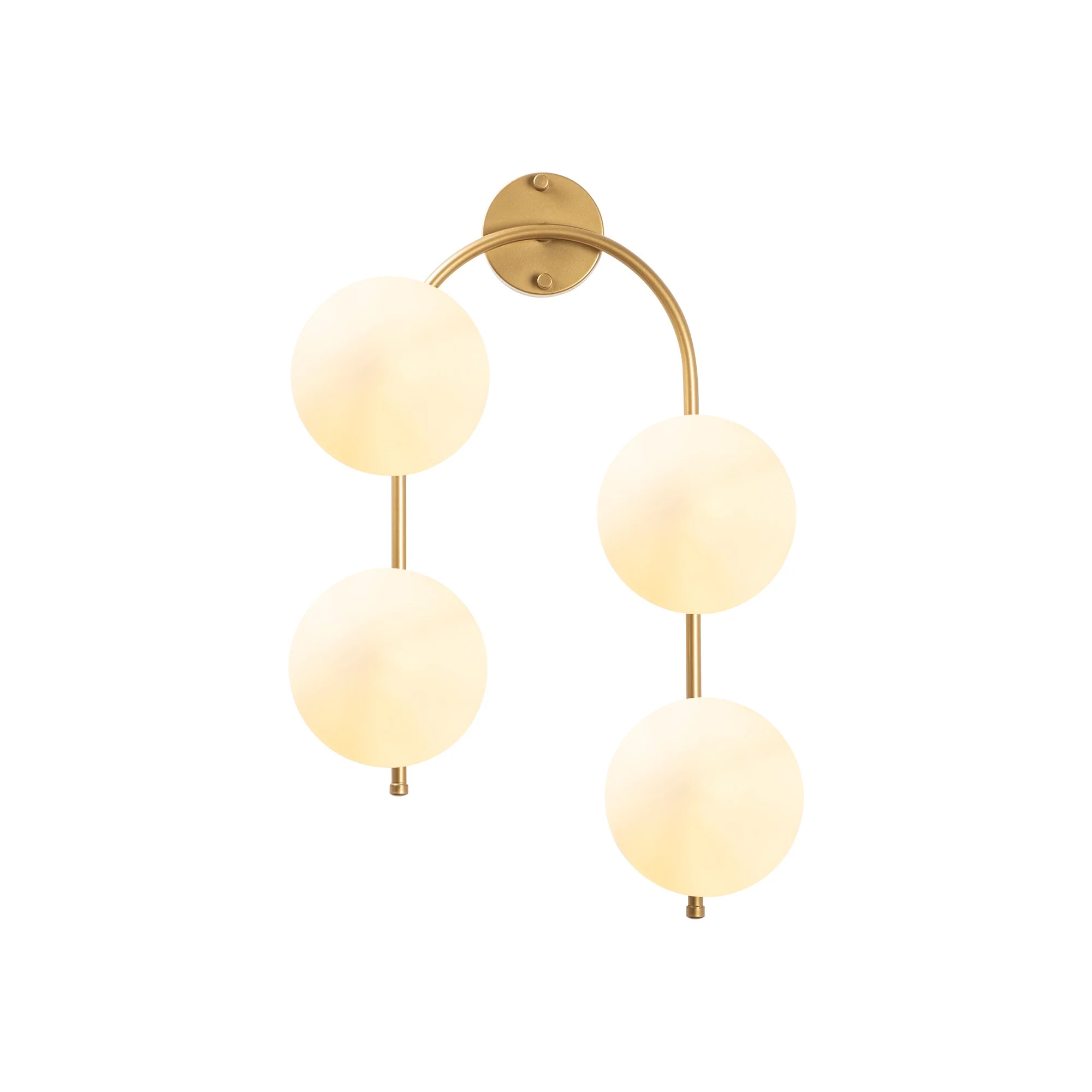 Aplique De Pared Curvo, 4 Blancas, Metal , Oro Brillante, 40x26x62, Casquillo 4 X E14 Max 15 W - Image 3