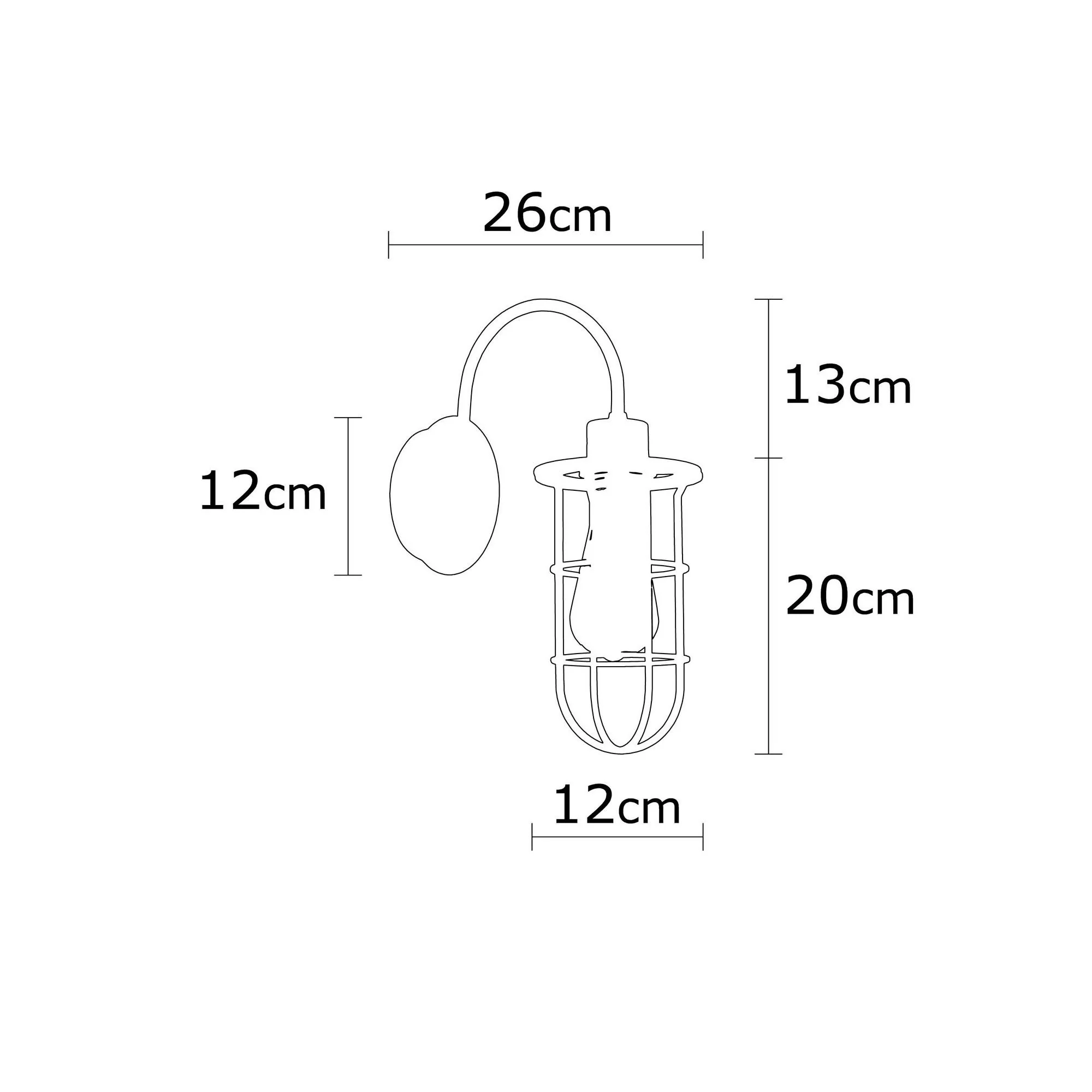 Aplique De Pared, Hierro , Negro, 12x12x33, Casquillo E 27 Max 40 W - Image 2