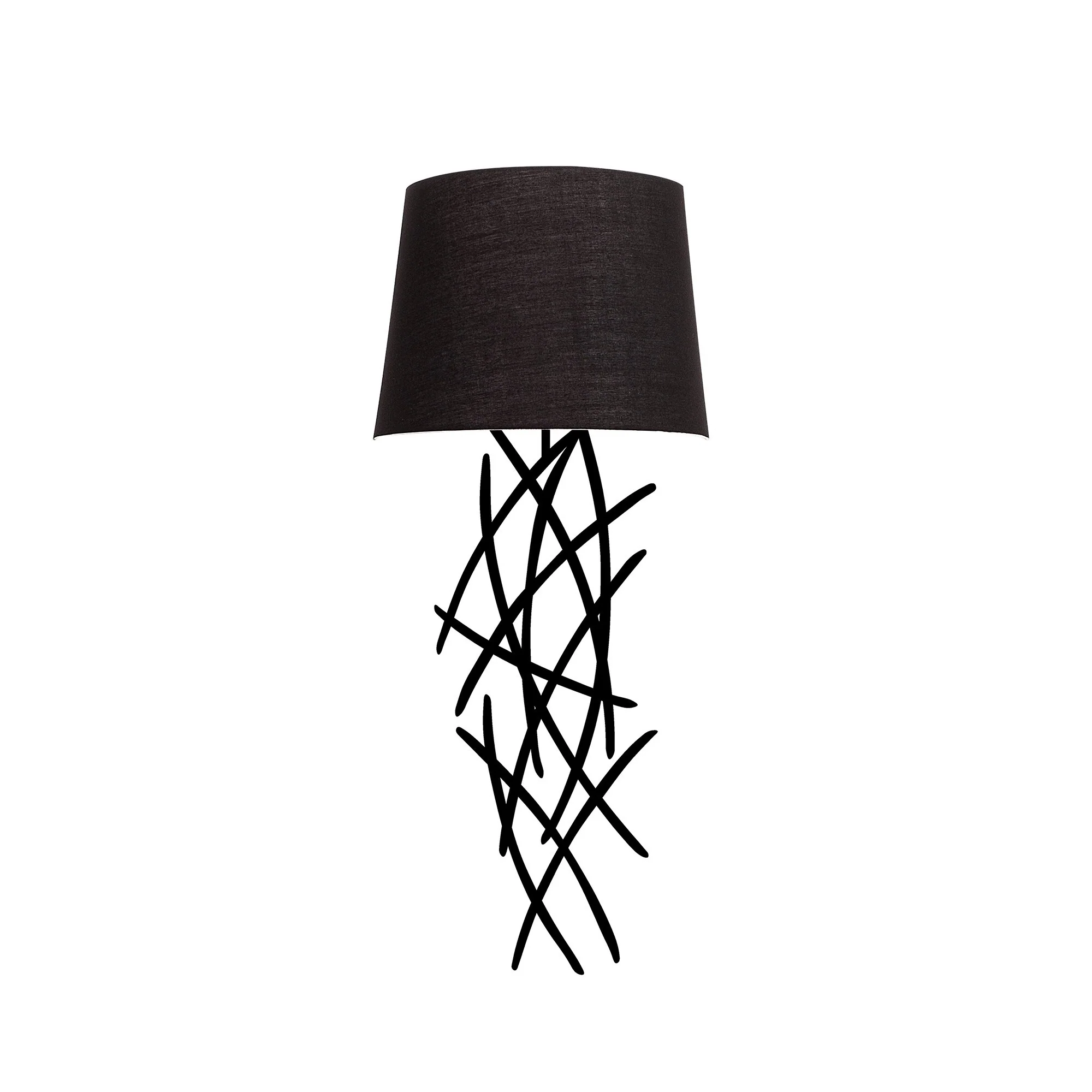 Aplique De Pared, Hierro , Negro, 15x28x72, Casquillo E 27 Max 40 W