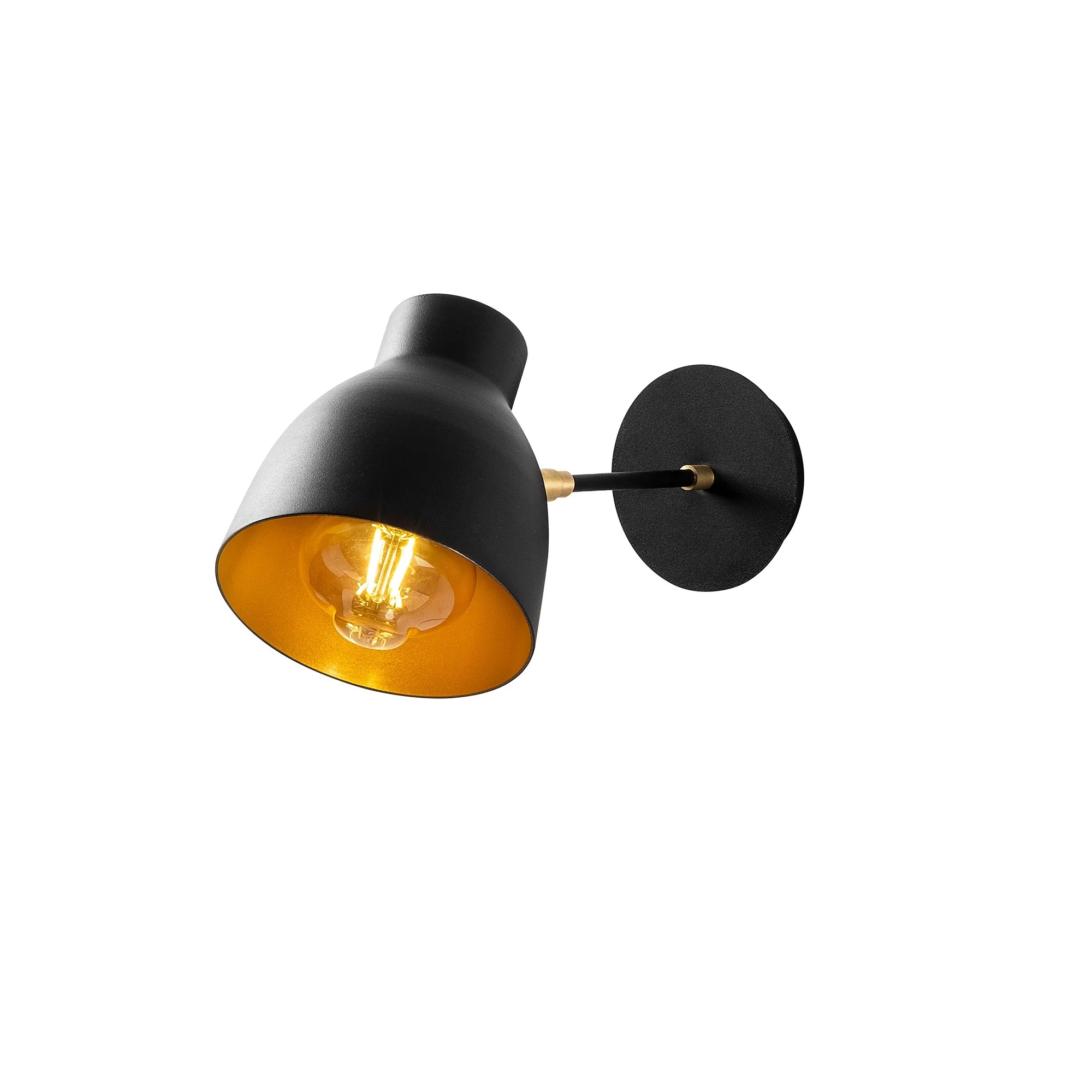 Aplique De Pared, Hierro , Negro, 15x38x20, Casquillo E 27 Max 40 W