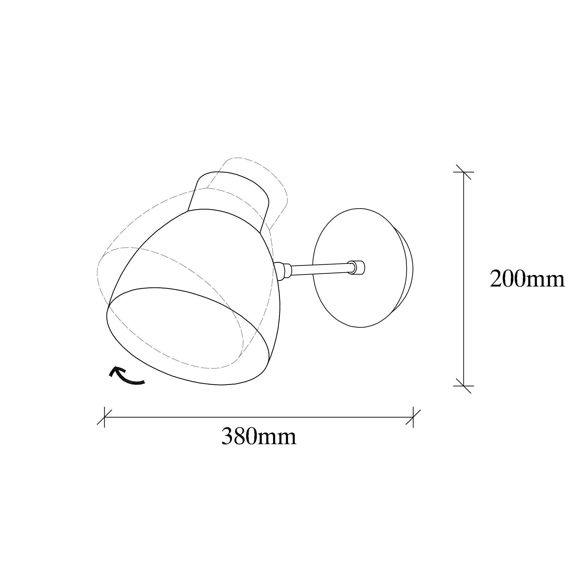 Aplique De Pared, Hierro , Negro, 15x38x20, Casquillo E 27 Max 40 W - Image 2