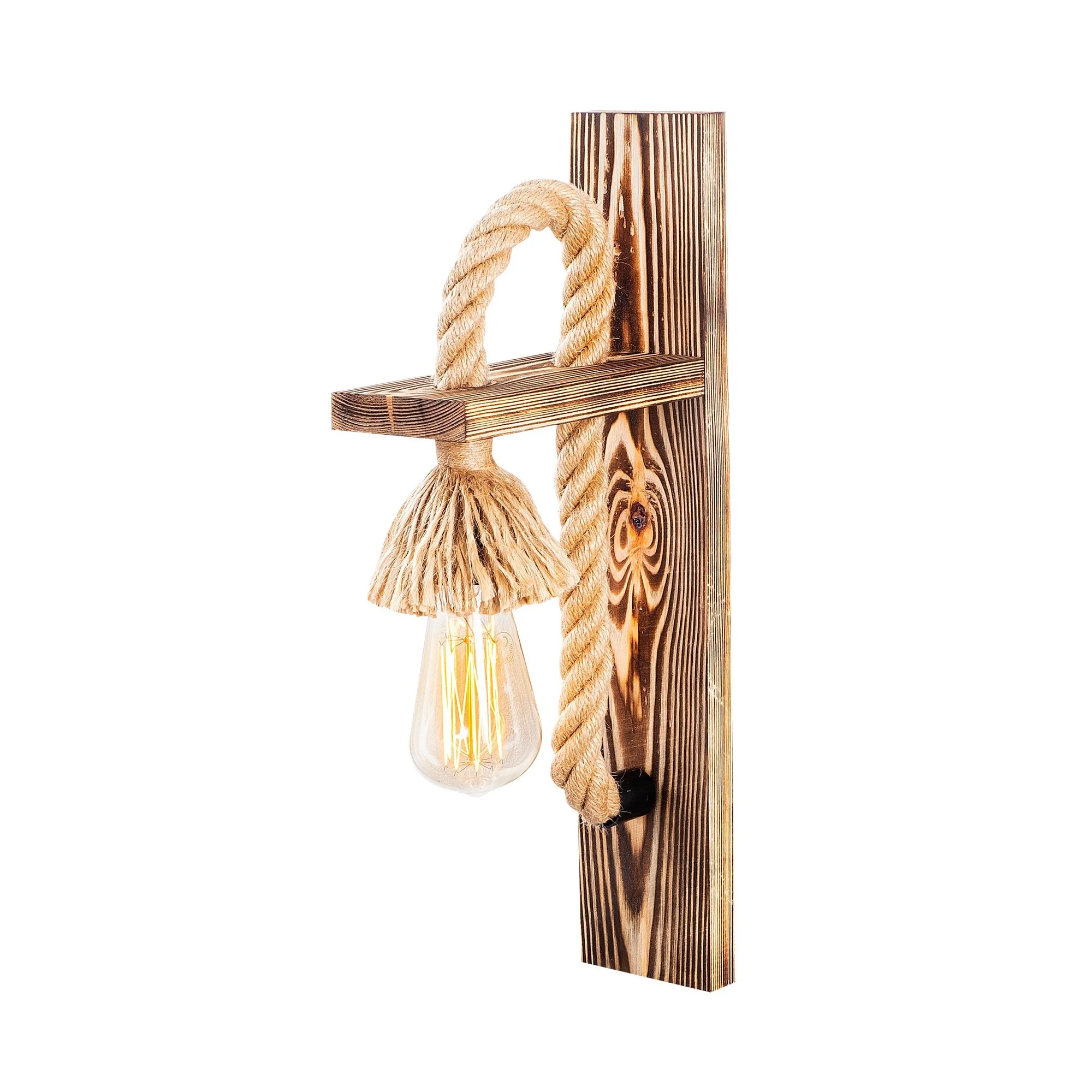 Aplique De Pared, Madera , Madera, 9x18x45, Casquillo 1 X E 27 Max 40 W