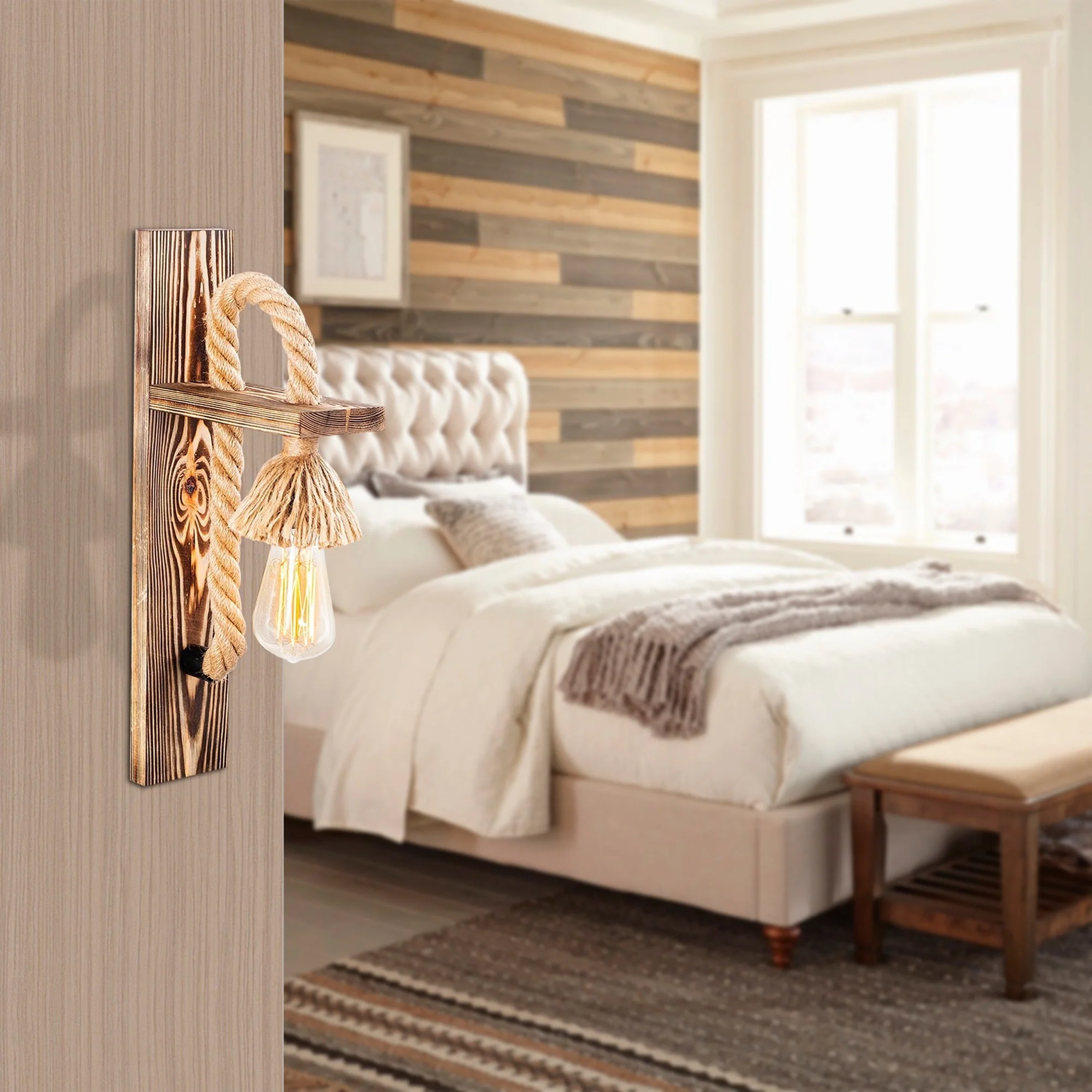 Aplique De Pared, Madera , Madera, 9x18x45, Casquillo 1 X E 27 Max 40 W - Image 5