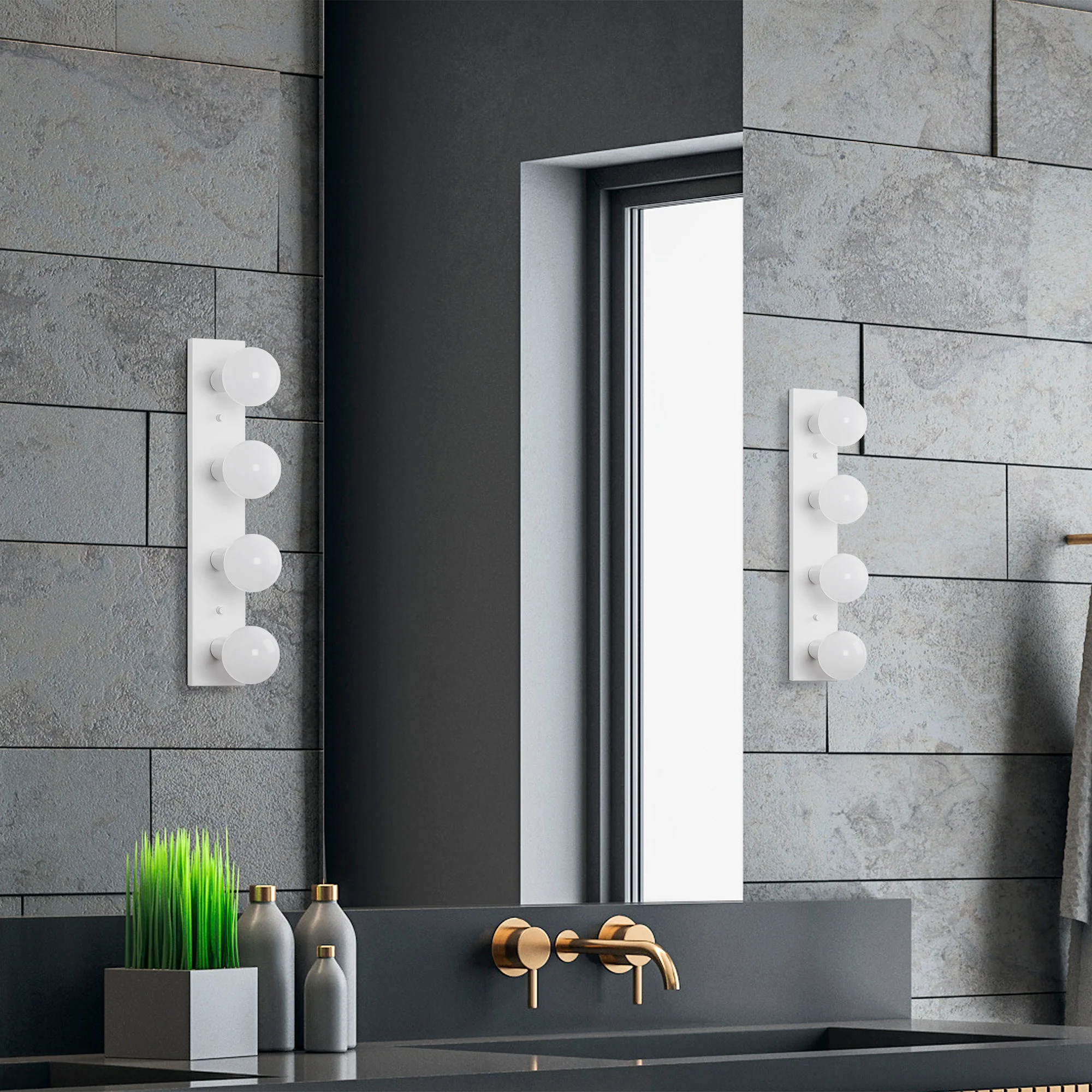 Aplique De Pared, Metal , Blanco, 10x10x60, Casquillo 4 X E27 Max 40 W - Image 4