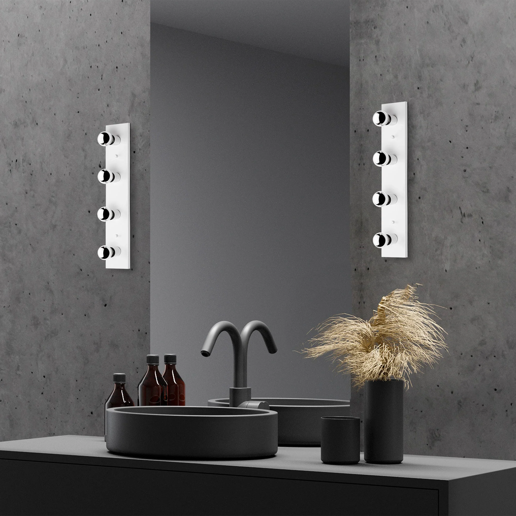 Aplique De Pared, Metal , Blanco, 10x10x60, Casquillo 4 X E27 Max 40 W - Image 5