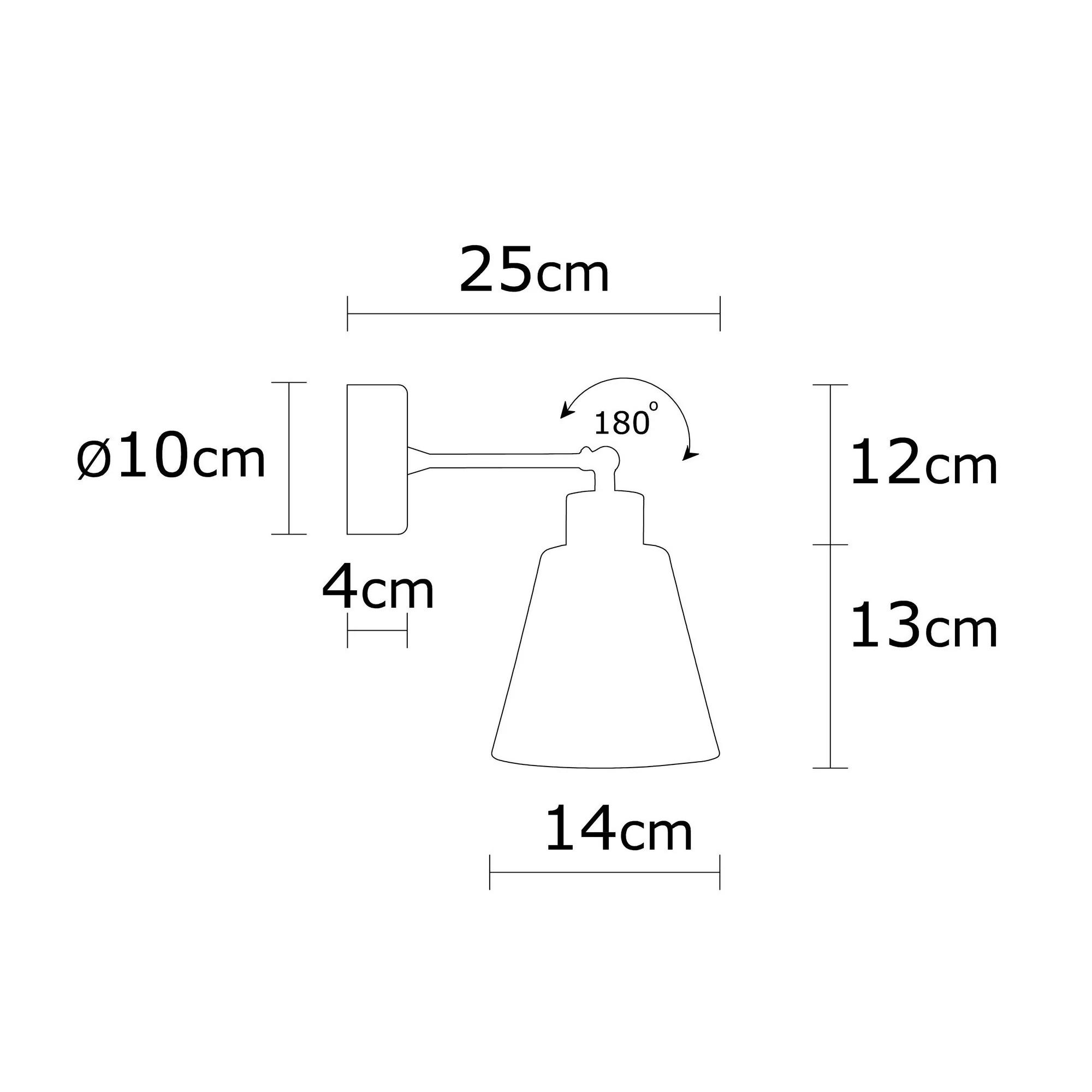 Aplique De Pared, Metal , Blanco, 14x14x25, Casquillo E 27 Max 40 W - Image 2