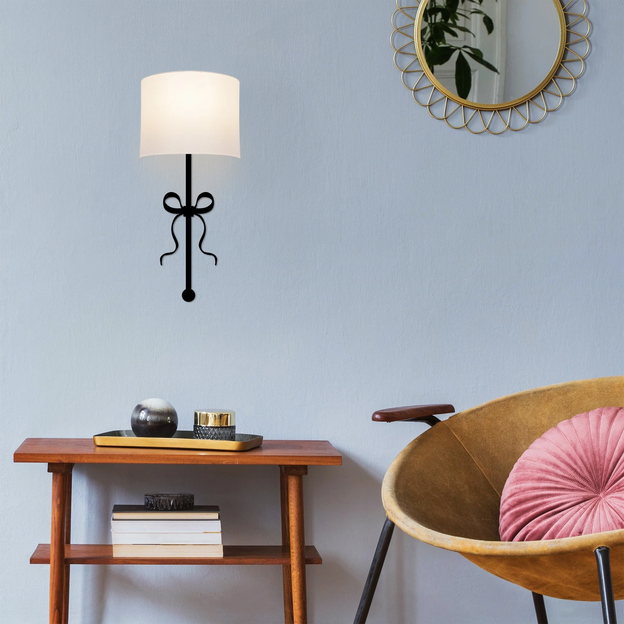 Aplique De Pared, Metal , Blanco negro, 15x28x57, Casquillo E 27 Max 40 W - Image 6