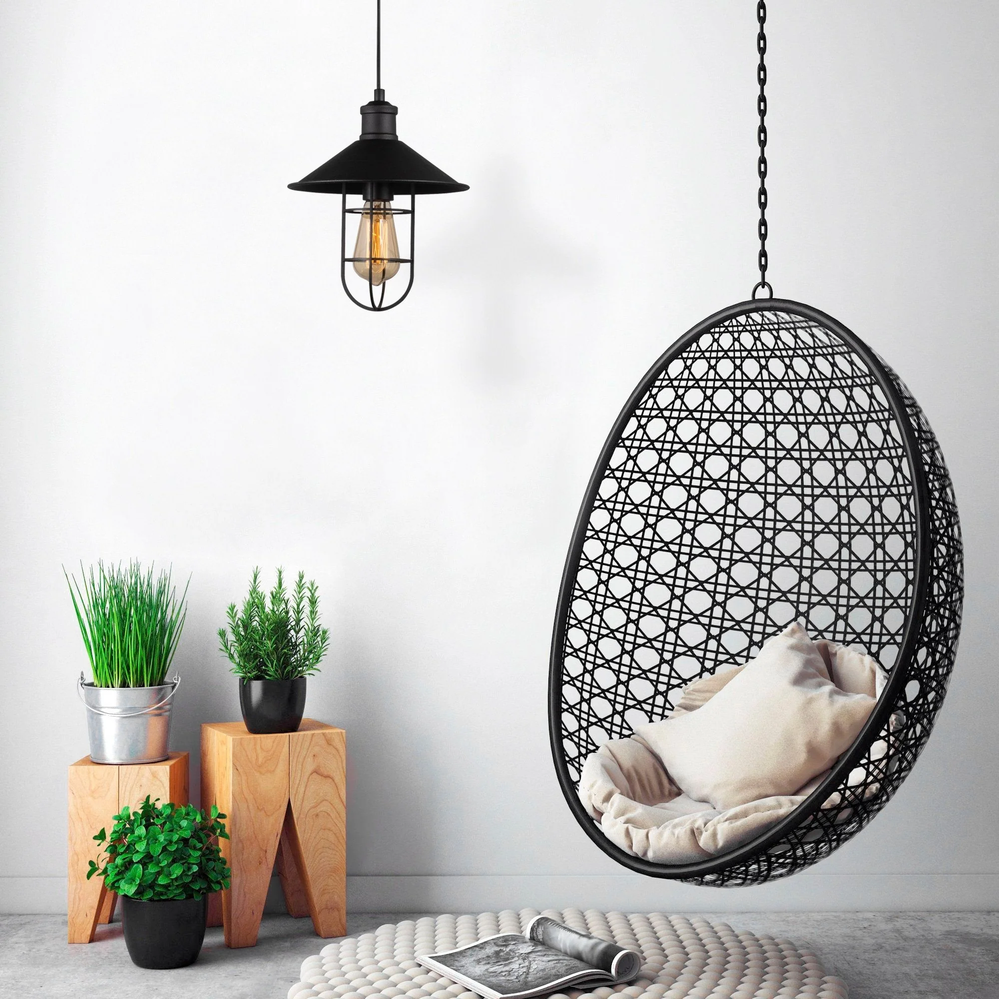Aplique De Pared, Metal , Negro, 25x25x40, Casquillo E 27 Max 40 W - Image 6