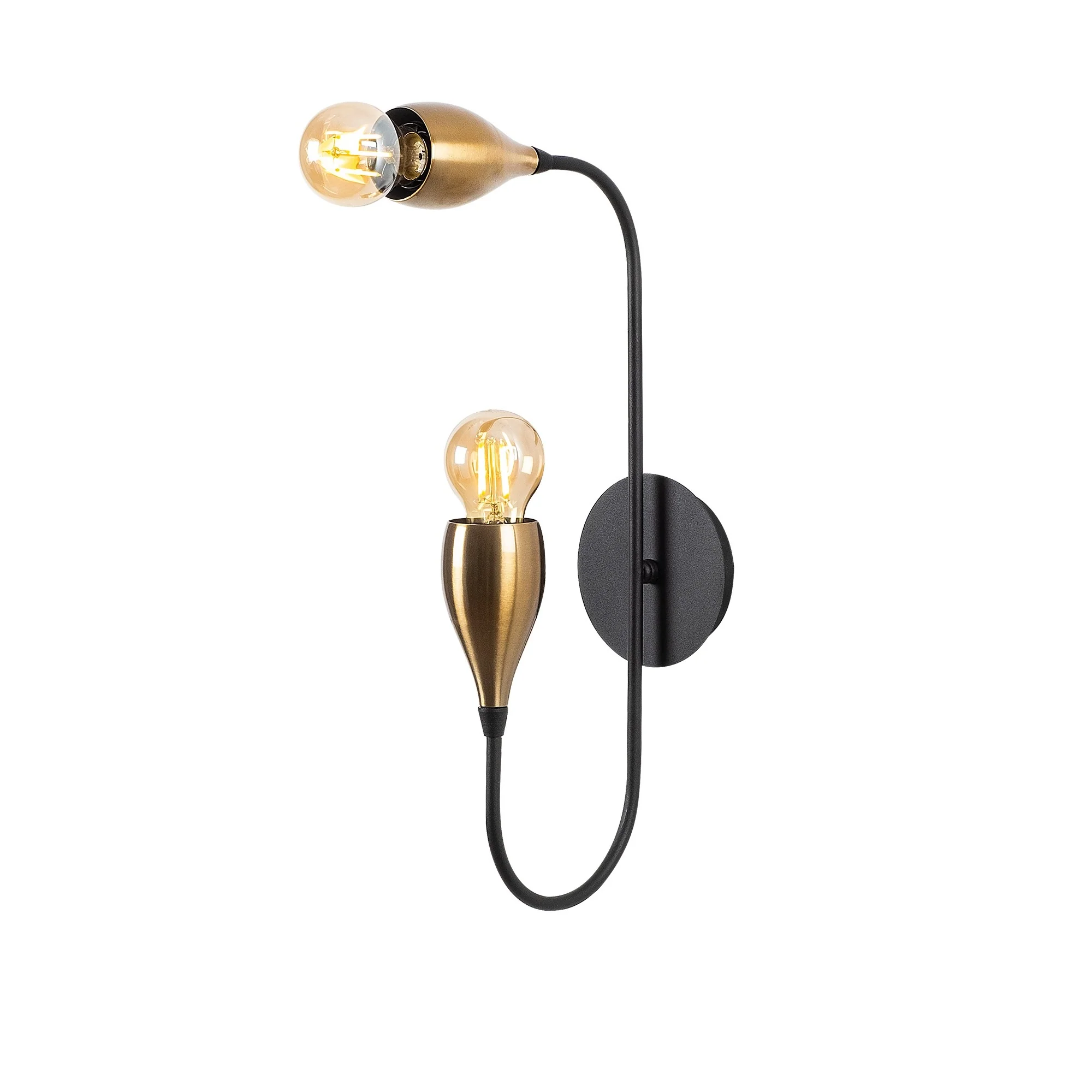 Aplique De Pared, Metal , Negro vintage, 25x25x50, Casquillo 2 X E 27 Max 40 W