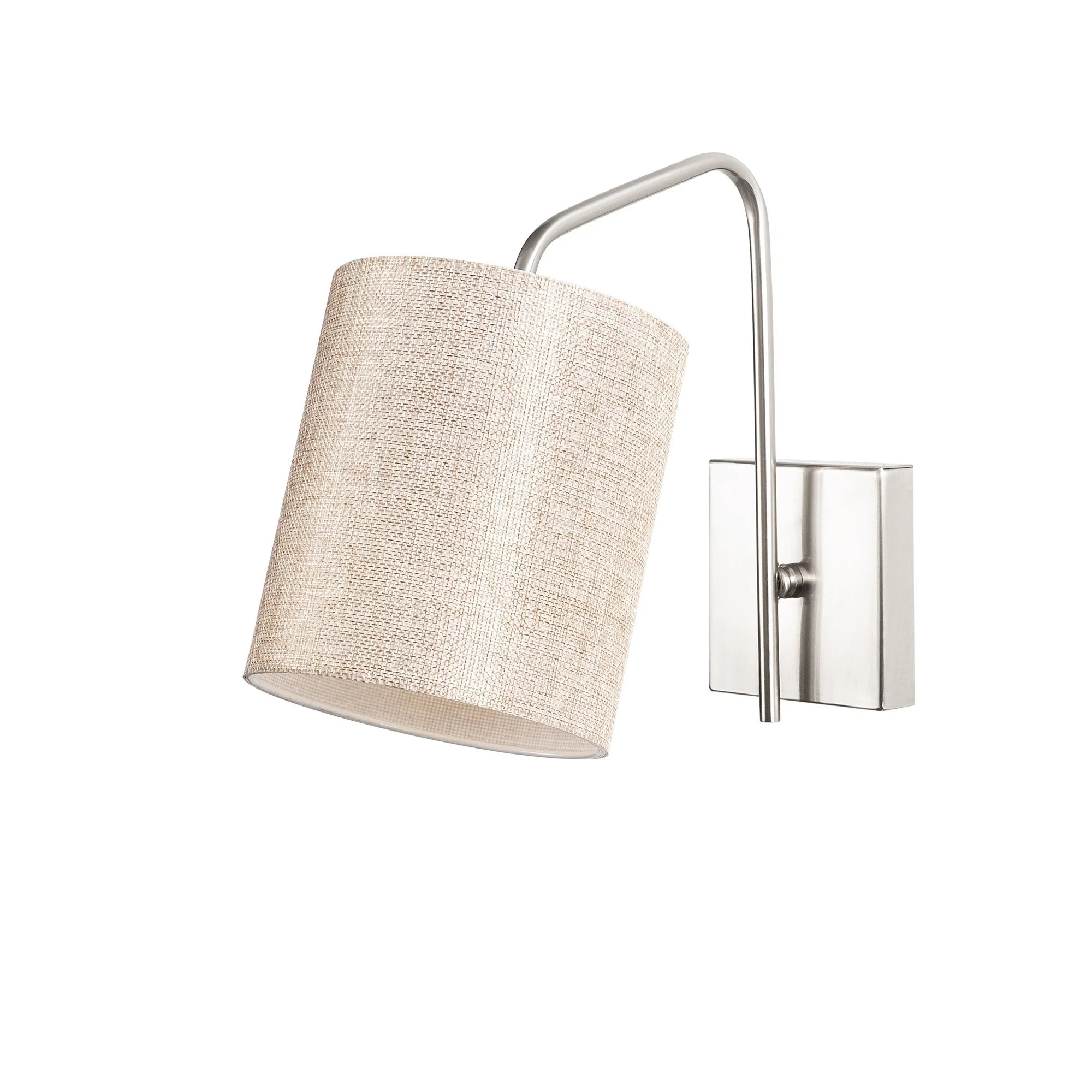 Aplique De Pared, Metal , Nickel crema, 14x27x24, Casquillo E 27 Max 40 W