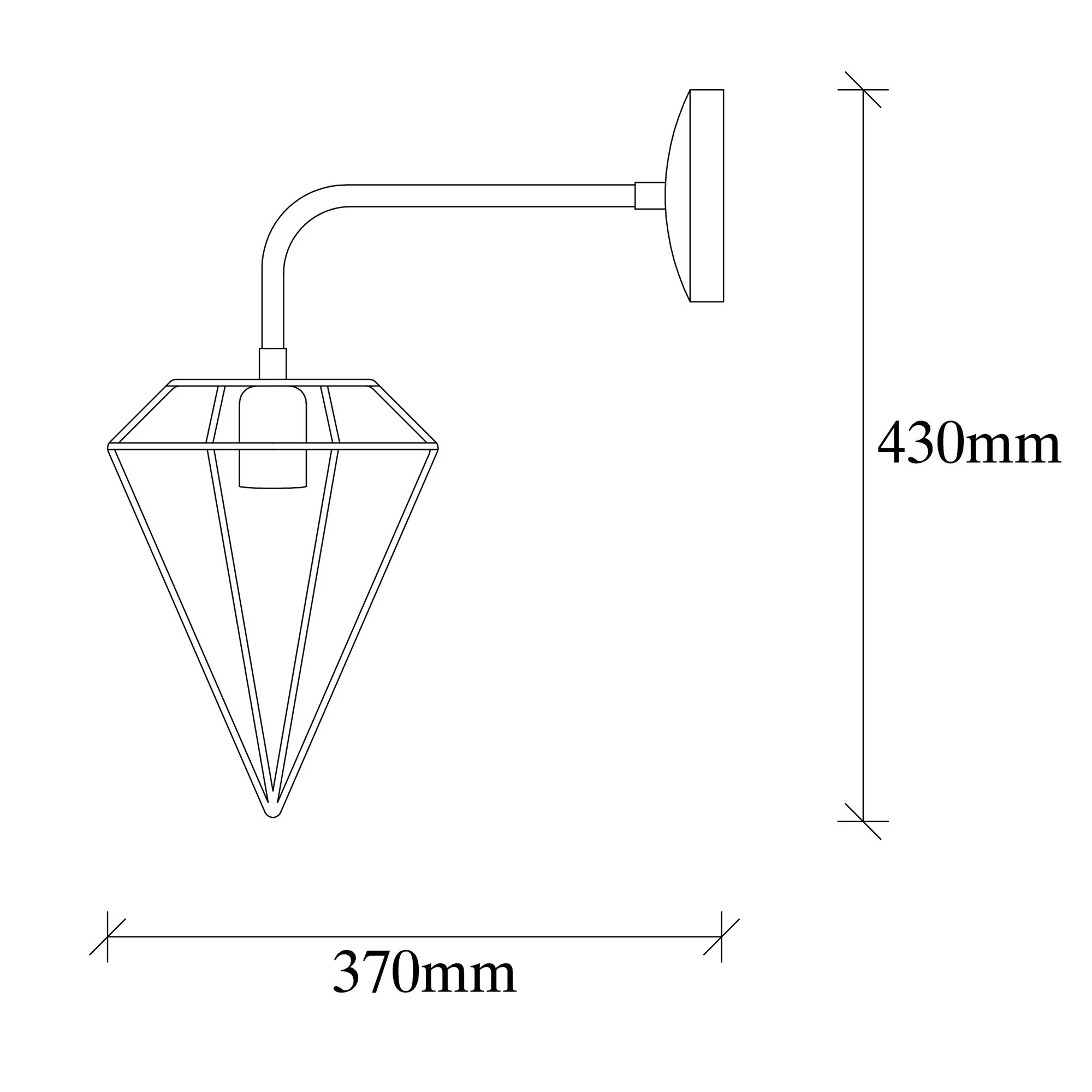 Aplique De Pared, Metal , Oro, 20x37x43, Casquillo E 27 Max 40 W - Image 2