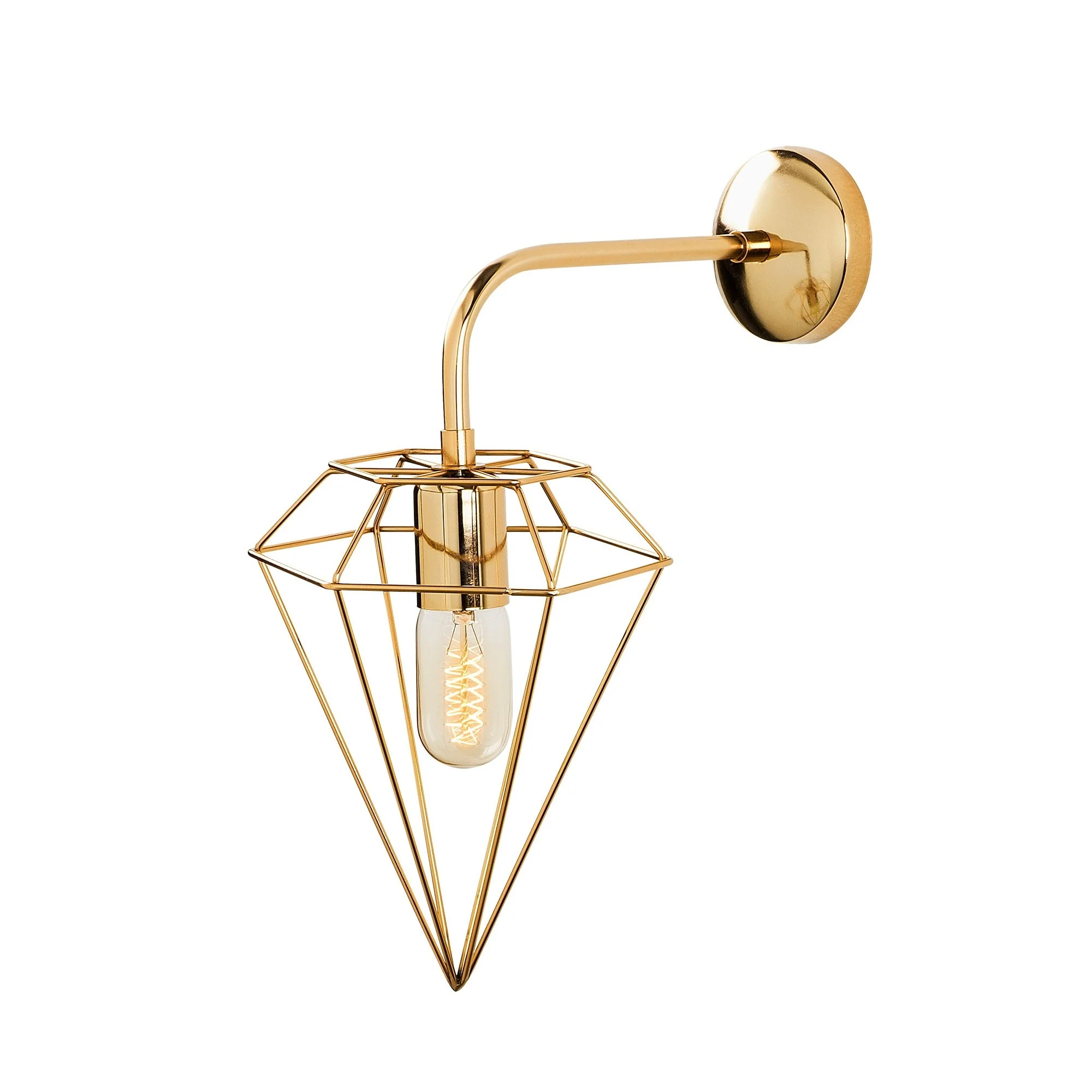Aplique De Pared, Metal , Oro, 20x37x43, Casquillo E 27 Max 40 W - Image 3