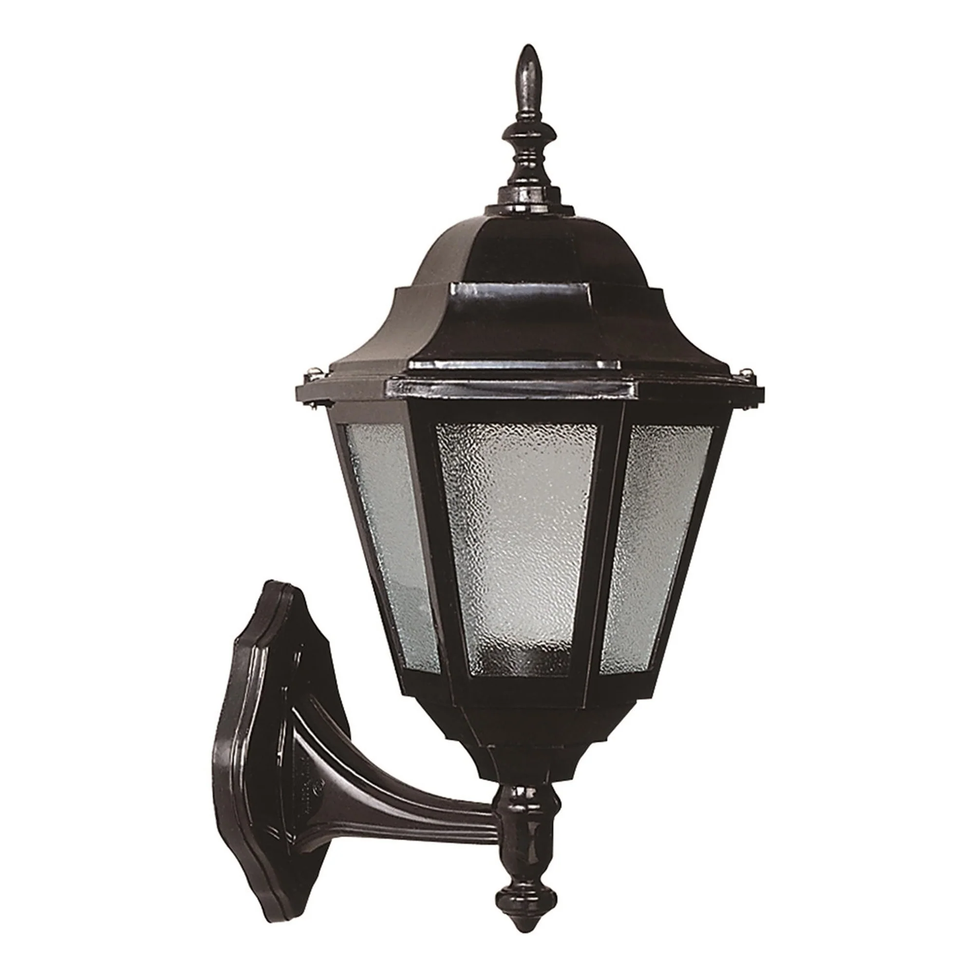 Aplique De Pared Para Exterior, Abs , Negro, 28x23x42, Casquillo E 27 Max 60 W