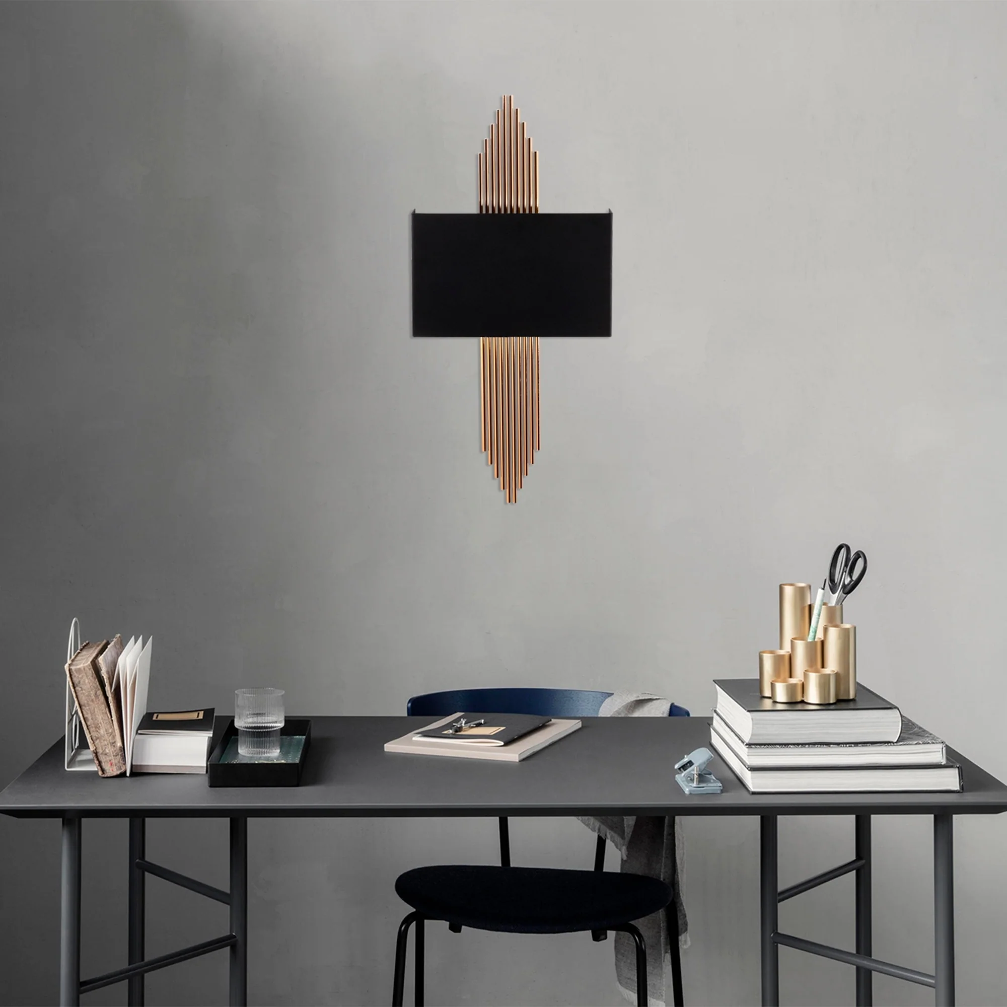 Aplique De Pared Recto, Metal , Negro cobre, 75x10x22, Casquillo E 27 Max 40 W - Image 5