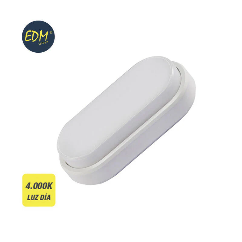 Aplique Exterior Led 18w 1300 Lumens Ip44 Oval 4.000k Luz Dia Edm