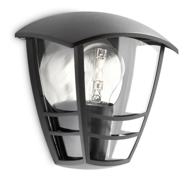 Aplique Exterior Pared Plano 1x60w Negro Mod. Creek Philips - Image 2