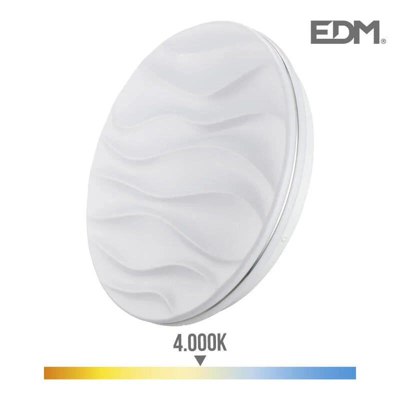 Aplique Super Led De Superficie 24w 2490lm 4000k Ø38x7cm Modelo Desert Edm