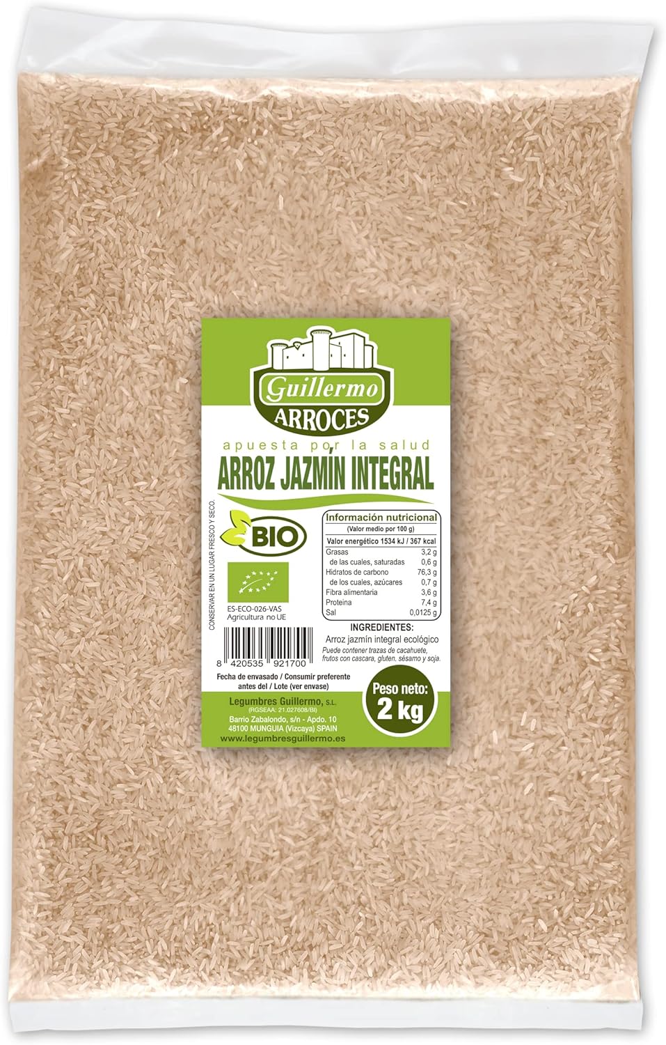 Arroz Jazmín Integral Bio - 2 Kg